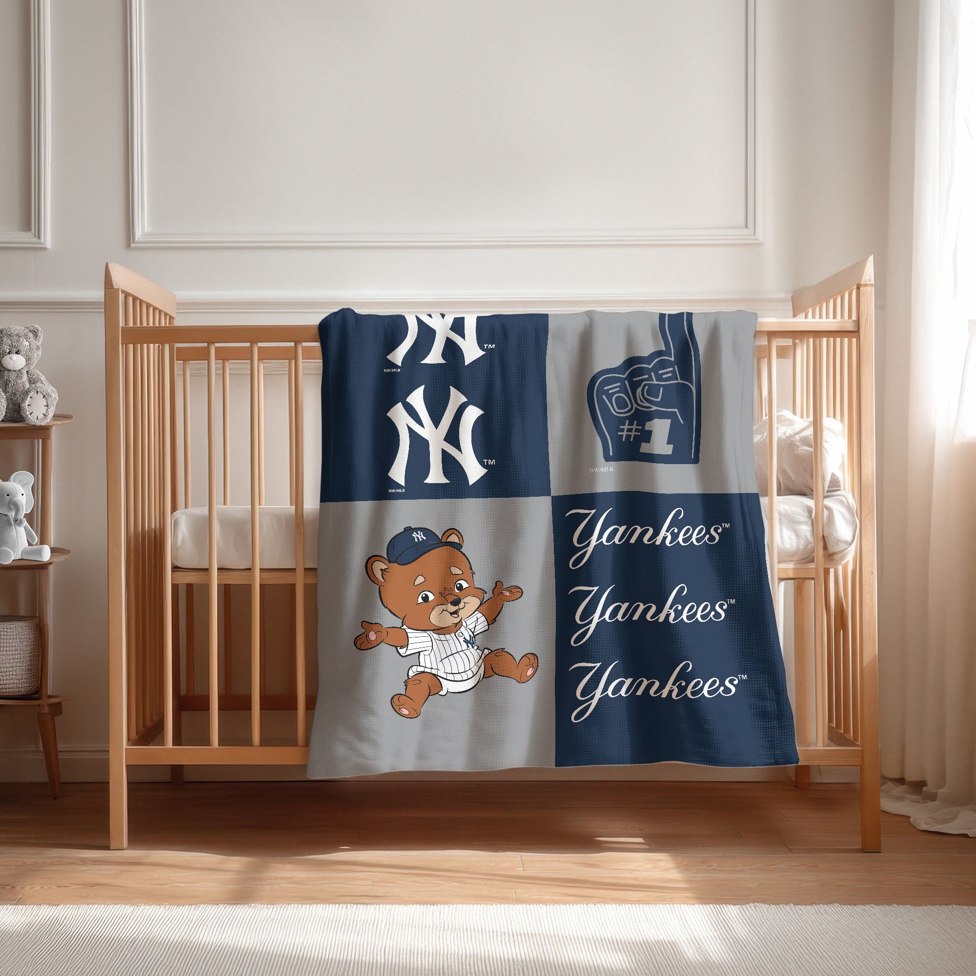 New York Yankees MLB Domino Swaddle Blanket 40x50 inches