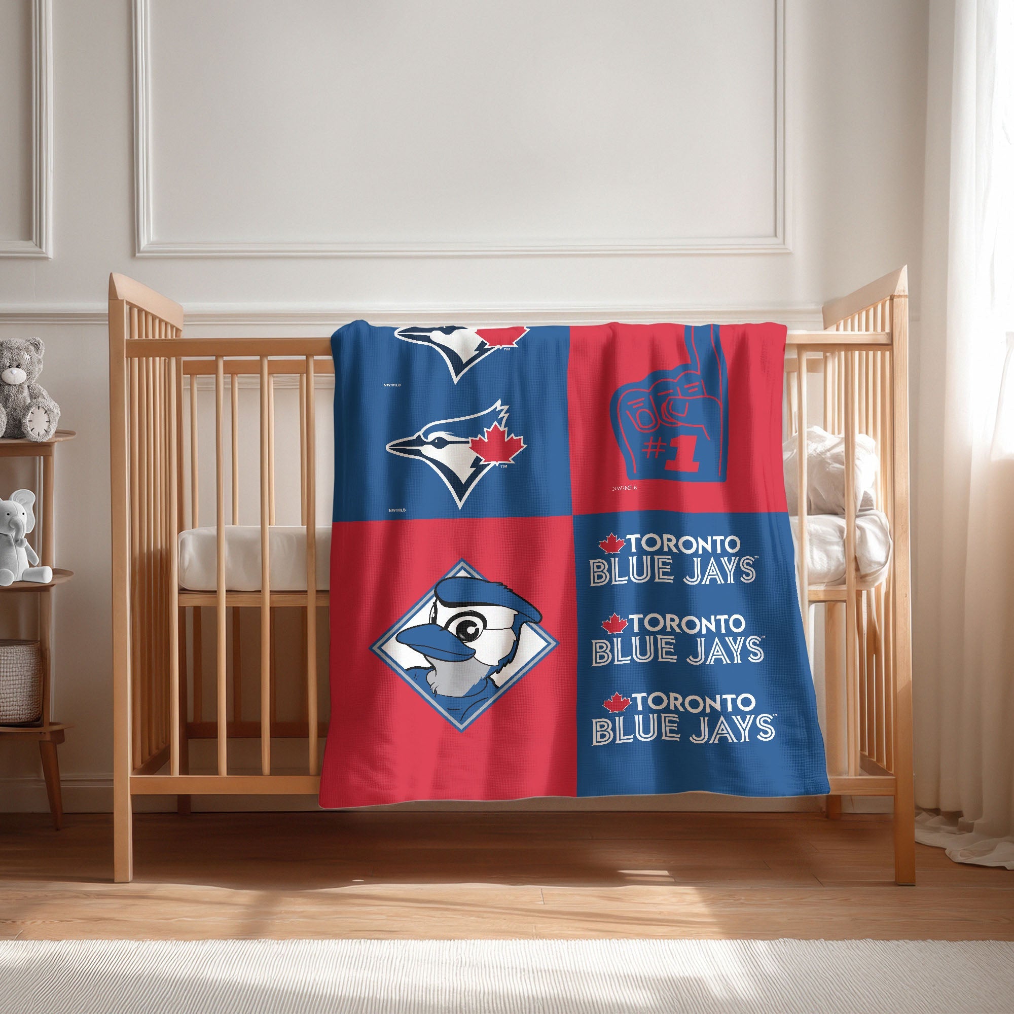 Toronto Blue Jays MLB Domino Swaddle Blanket 40x50 inches