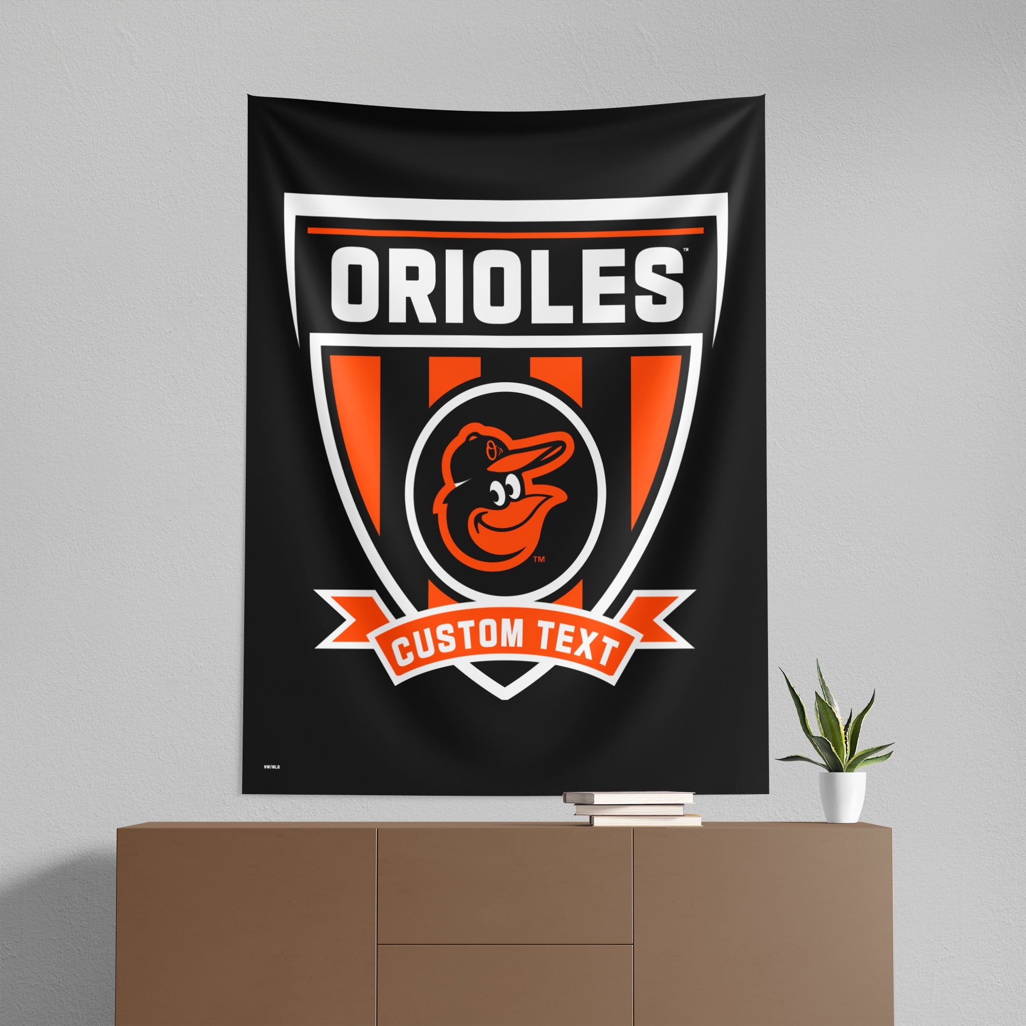 MLB Baltimore Orioles Allegiance Personalized Wall Hanging 50x60 Inches