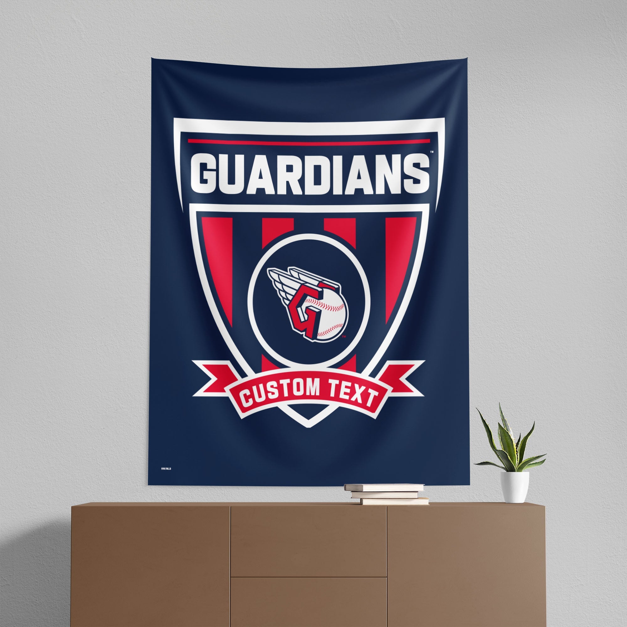 MLB Cleveland Guardians Allegiance Personalized Wall Hanging 50x60 Inches
