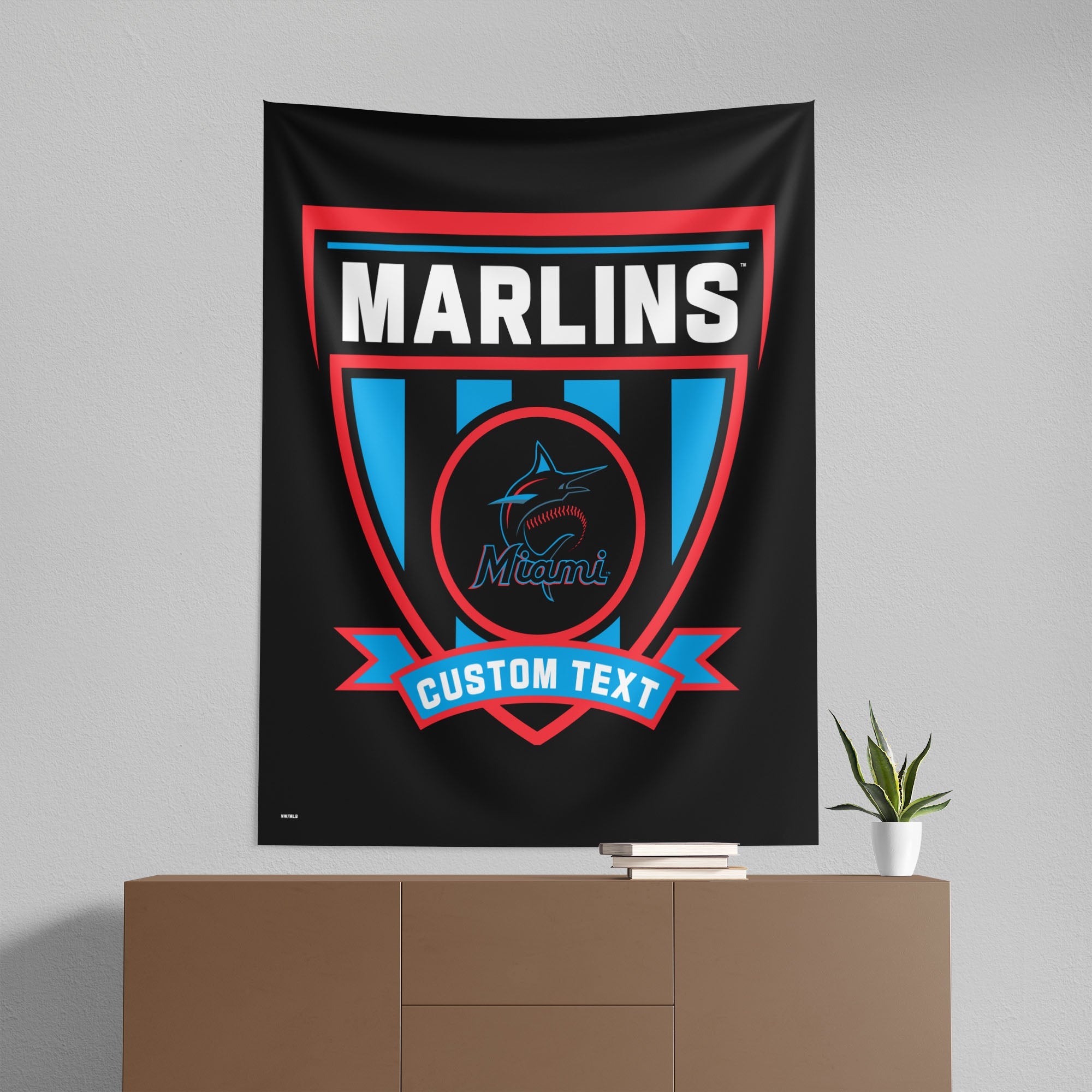 MLB Miami Marlins Allegiance Personalized Wall Hanging 50x60 Inches