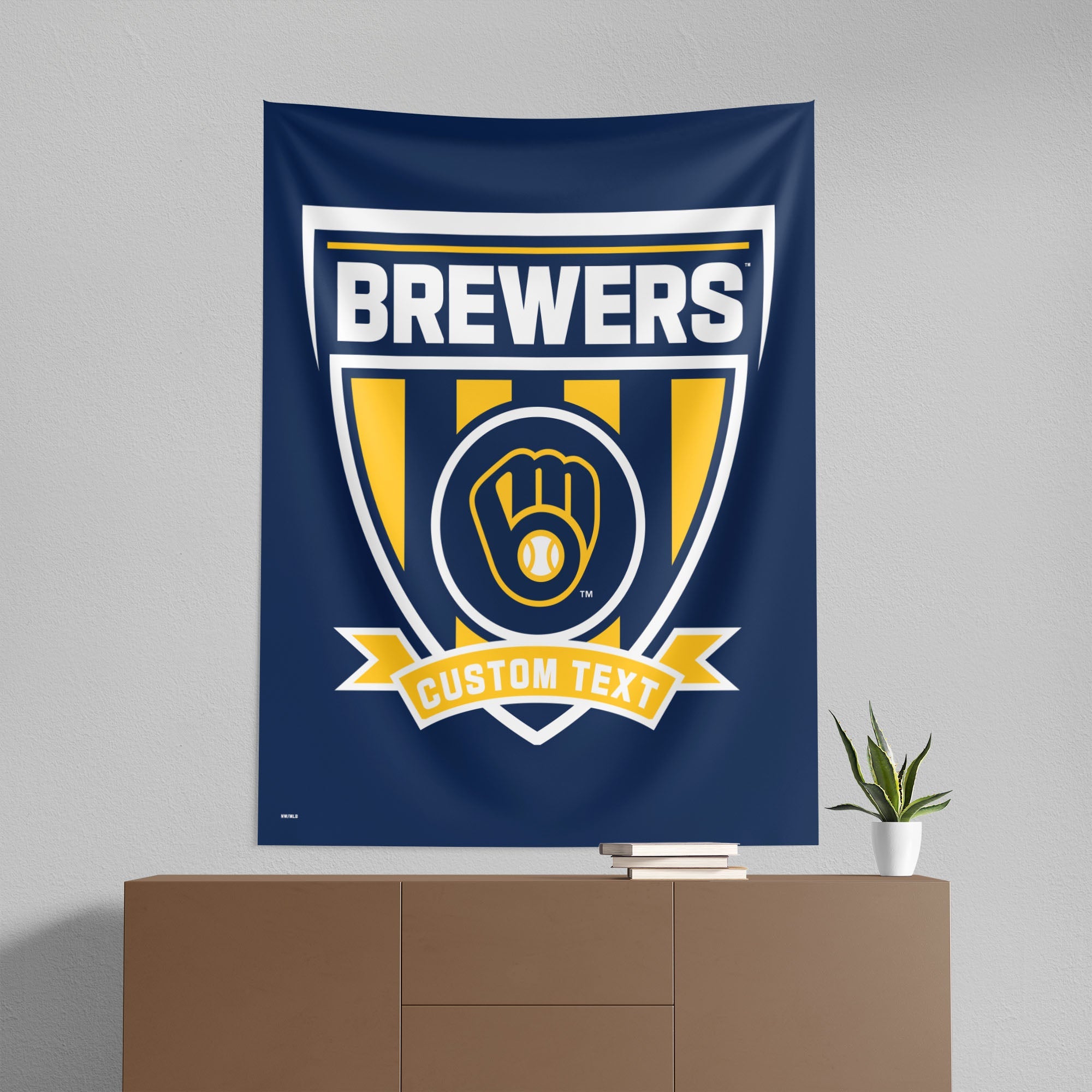 MLB Milwaukee Brewers Allegiance Personalized Wall Hanging 50x60 Inches