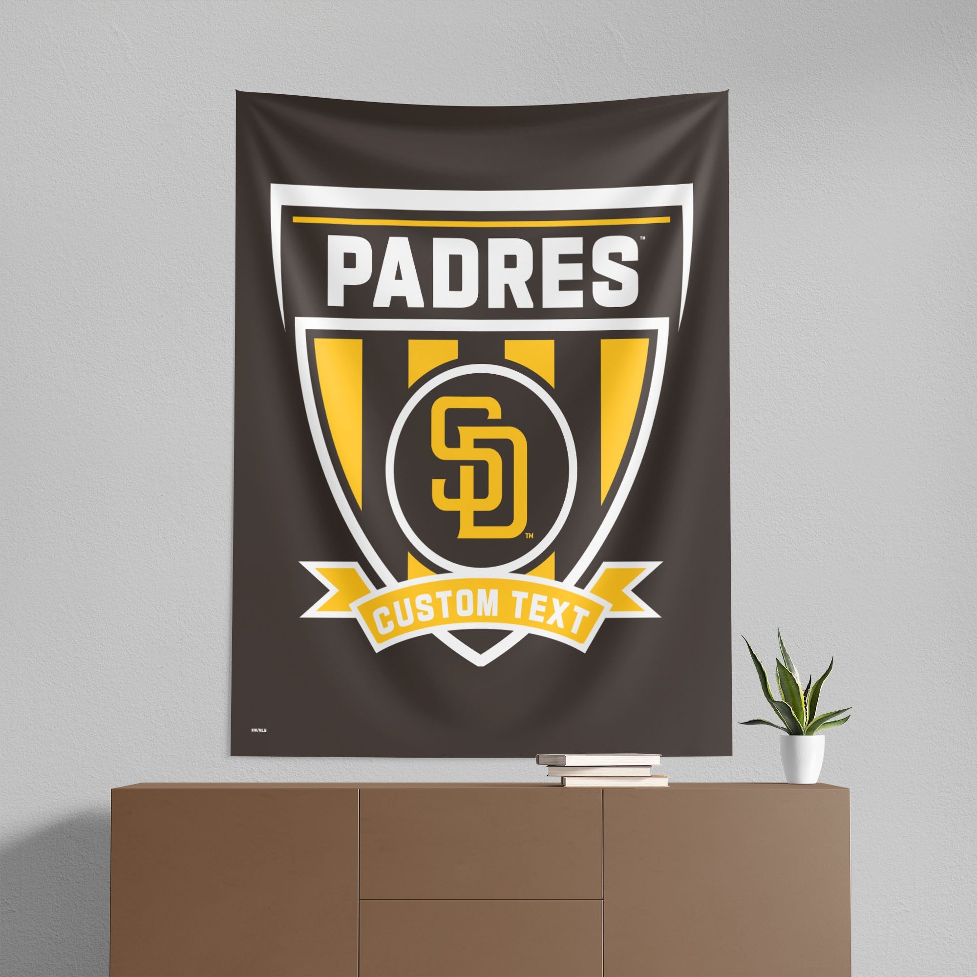 MLB San Diego Padres Allegiance Personalized Wall Hanging 50x60 Inches