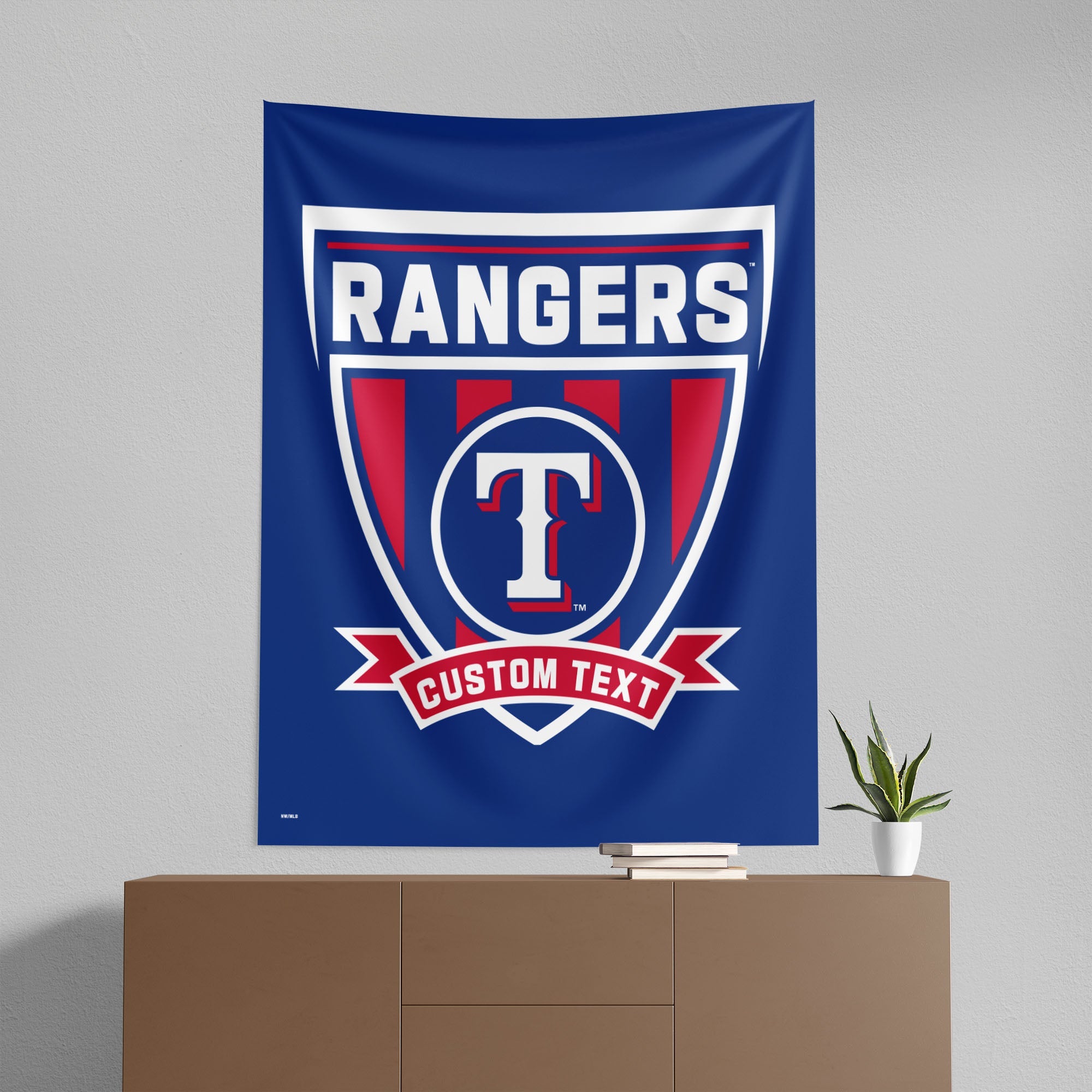 MLB Texas Rangers Allegiance Personalized Wall Hanging 50x60 Inches