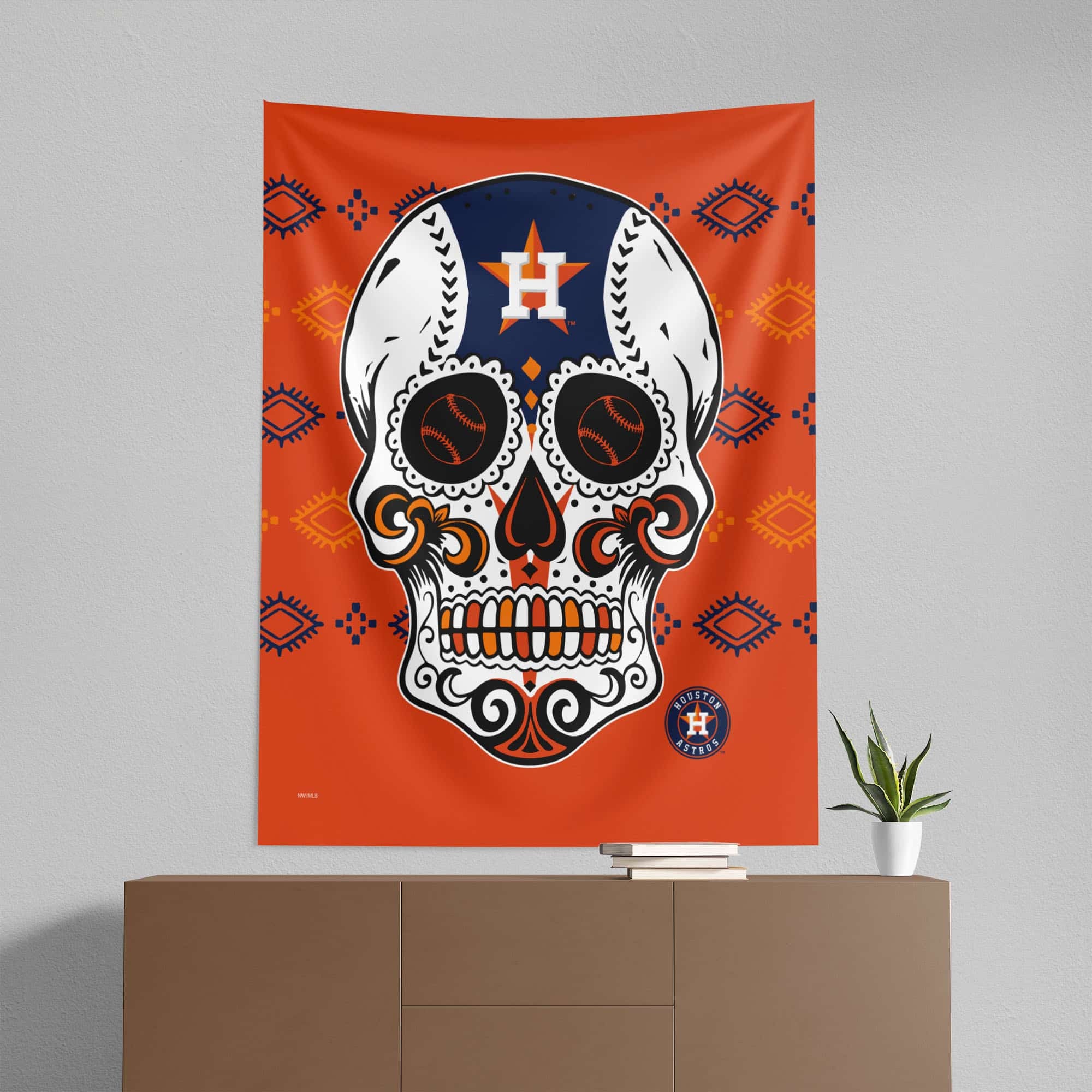 MLB Houston Astros Candy Skull Wall Hanging 50¡Á60 Inches