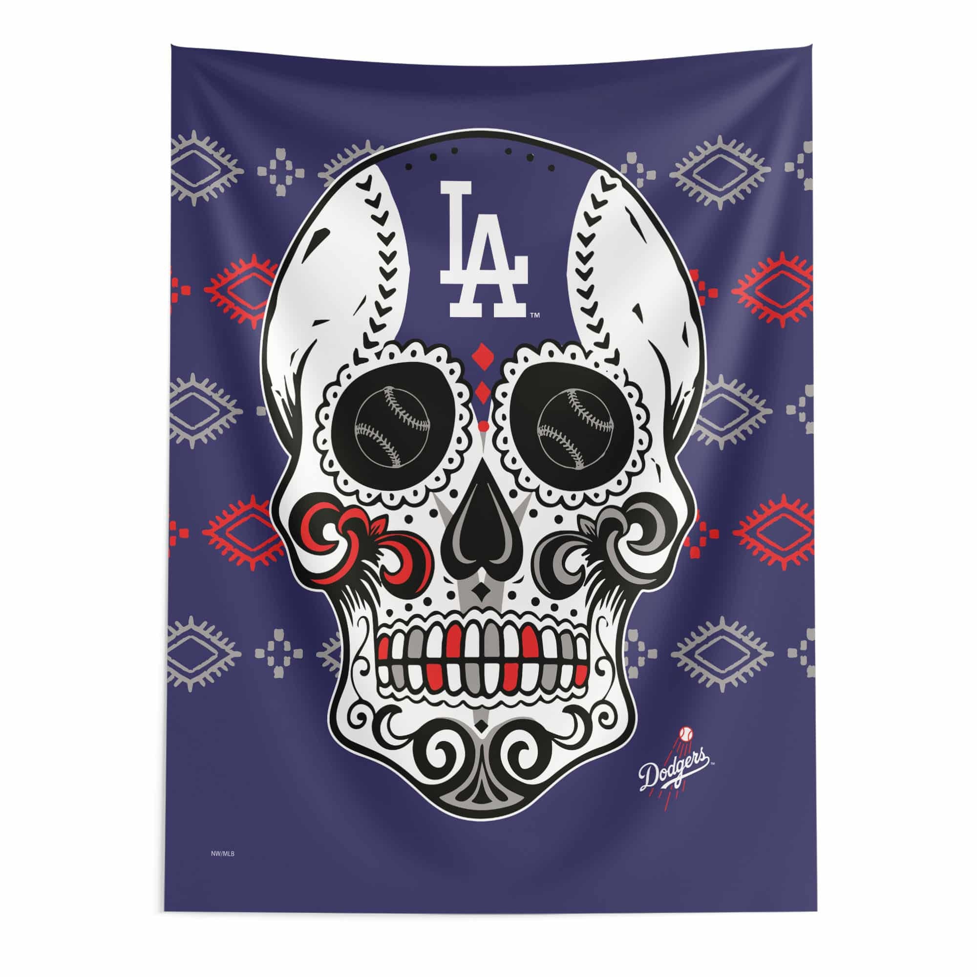 MLB Los Angeles Dodgers Candy Skull Wall Hanging 50¡Á60 Inches