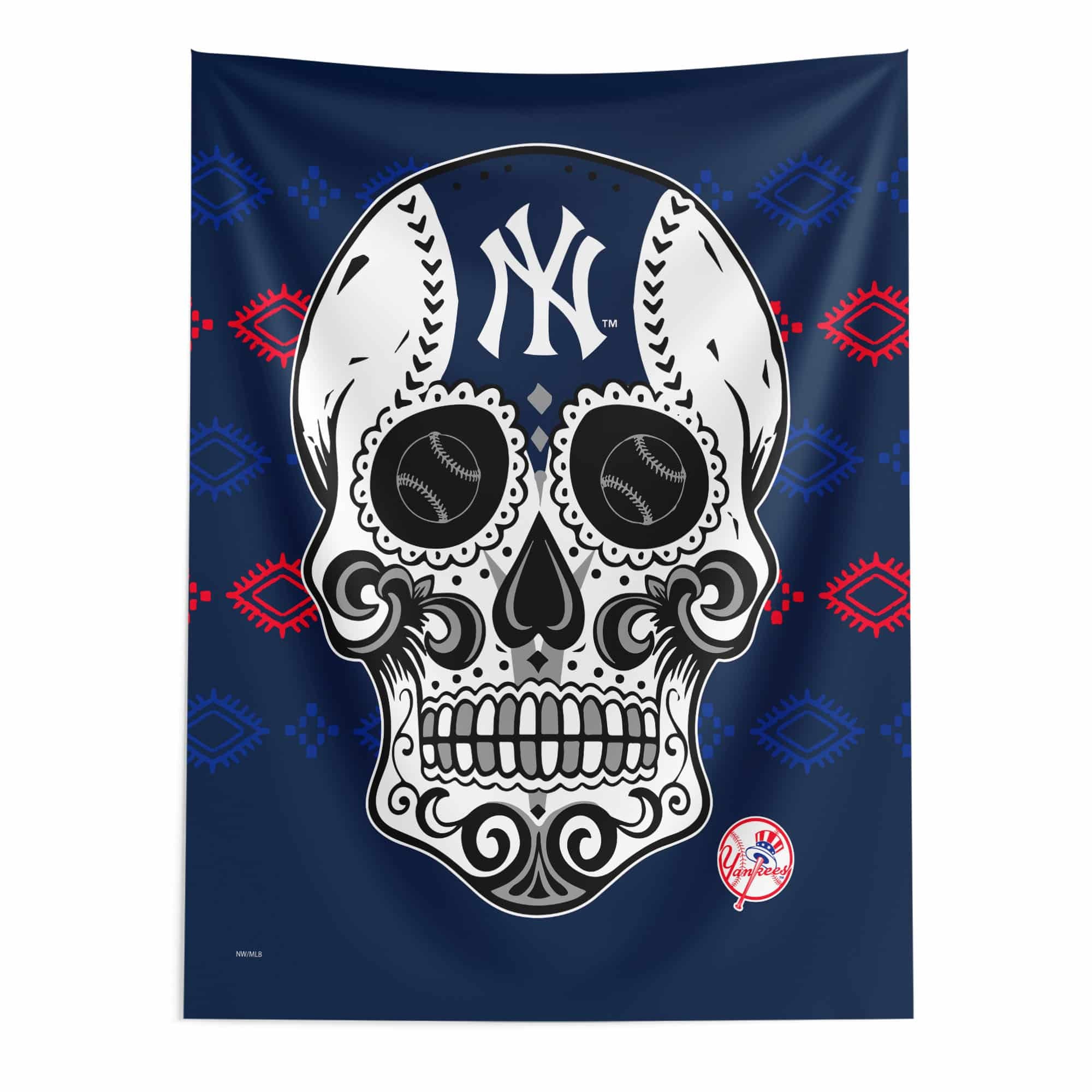 New York Yankees Candy Skull 50X60 Wall Hanging