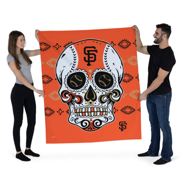 San Francisco Giants MLB Candy Skull Wall Hanging 50x60 Inches