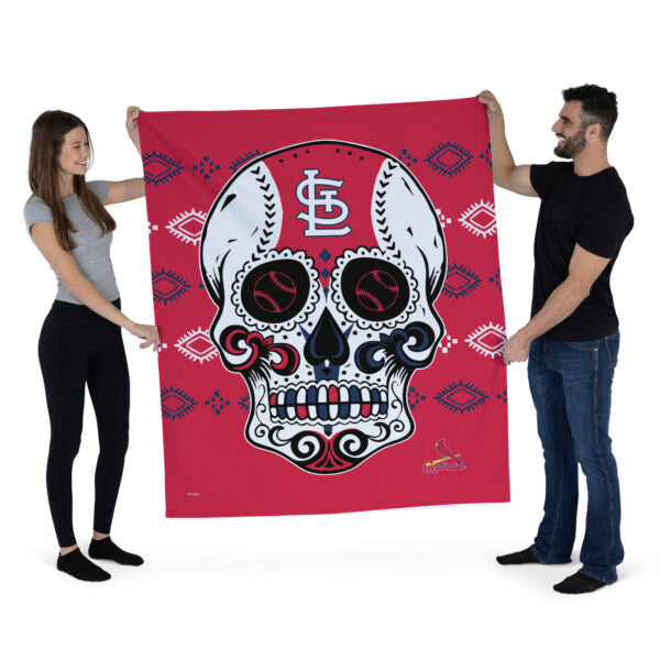 St Louis Cardinals MLB Candy Skull Wall Hanging 50x60 Inches