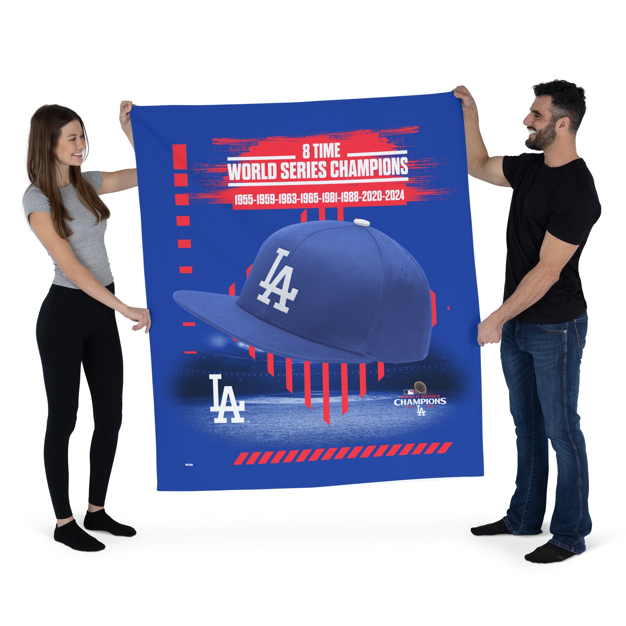 Los Angeles Dodgers 2024 MLB World Series Multi Champs Keepsake Wall Hanging 50X60 Inches