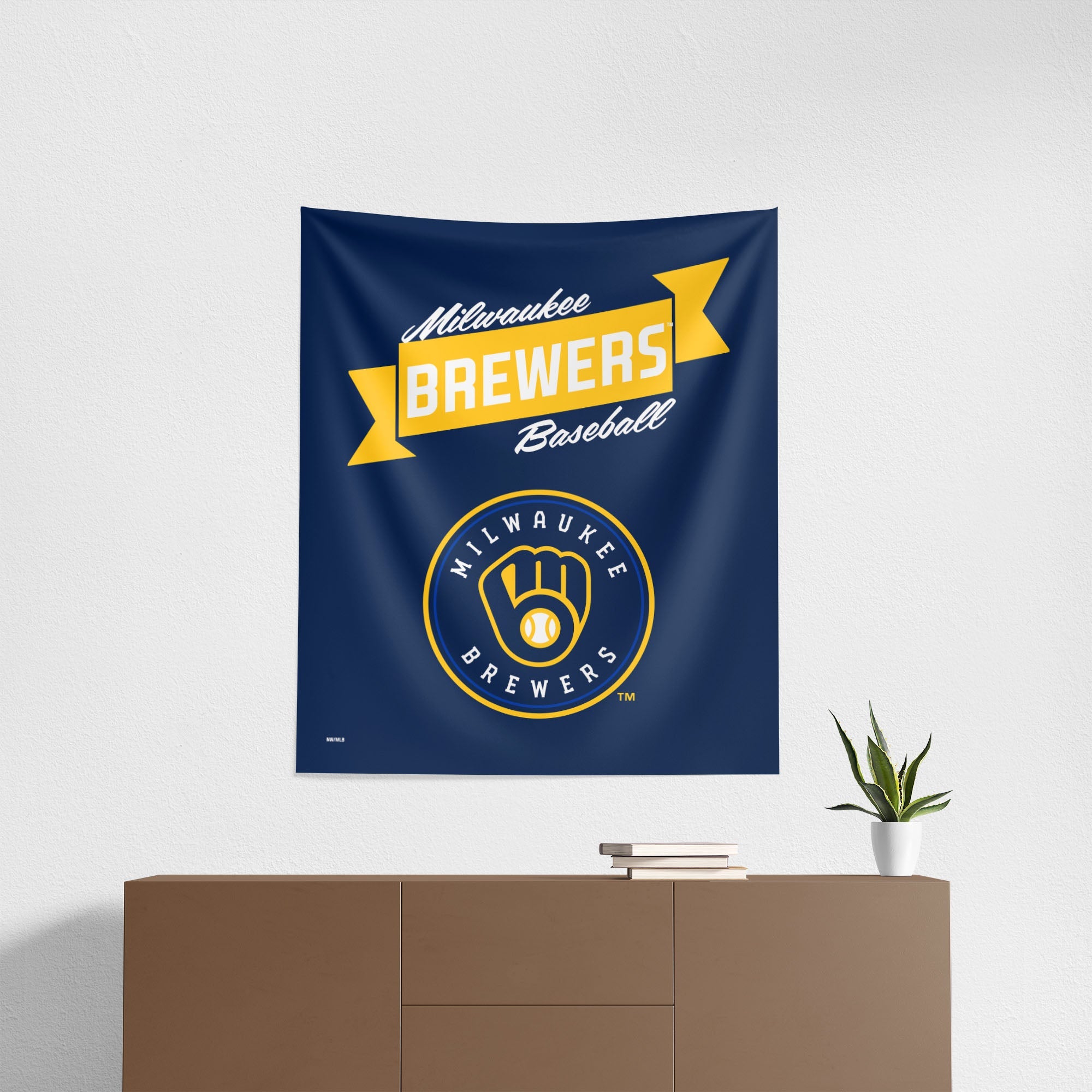 MLB Milwaukee Brewers Premium Wall Hanging 34 x 40 Inches