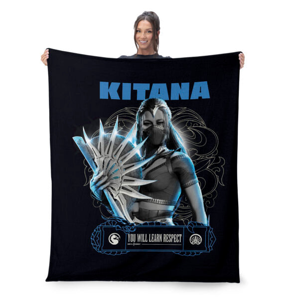 Mortal Kombat Kitana Learn Respect Silk Touch Sherpa Throw Blanket 50¡Á60 Inches