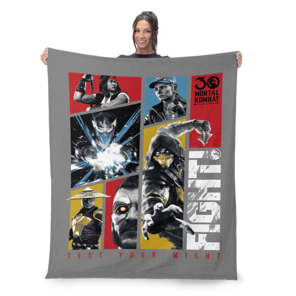 Mortal Kombat Test Your Might Silk Touch Sherpa Throw Blanket 50¡Á60 Inches