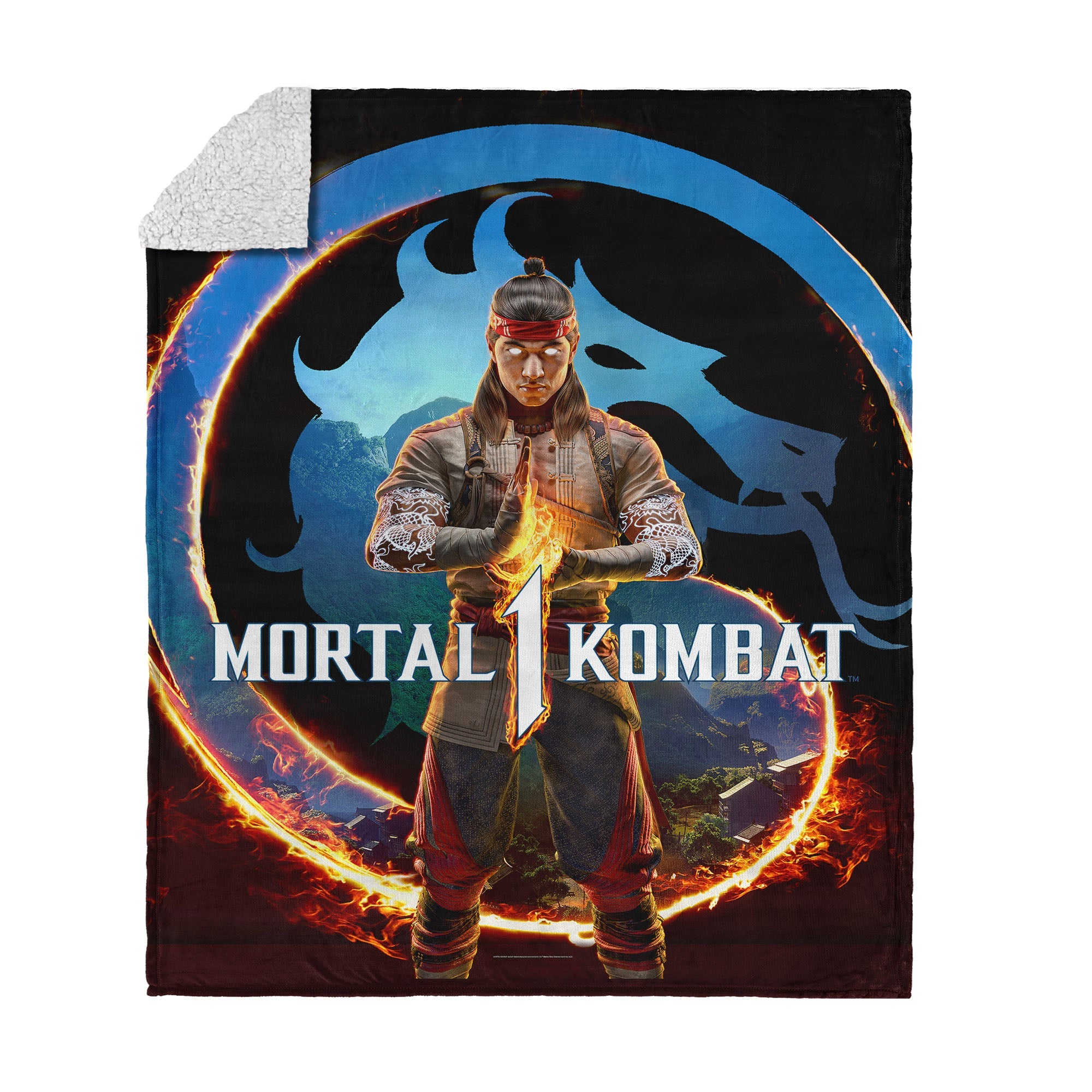 Mortal Kombat Liu Kang Zen Logo Silk Touch Sherpa Throw Blanket 50¡Á60 Inches