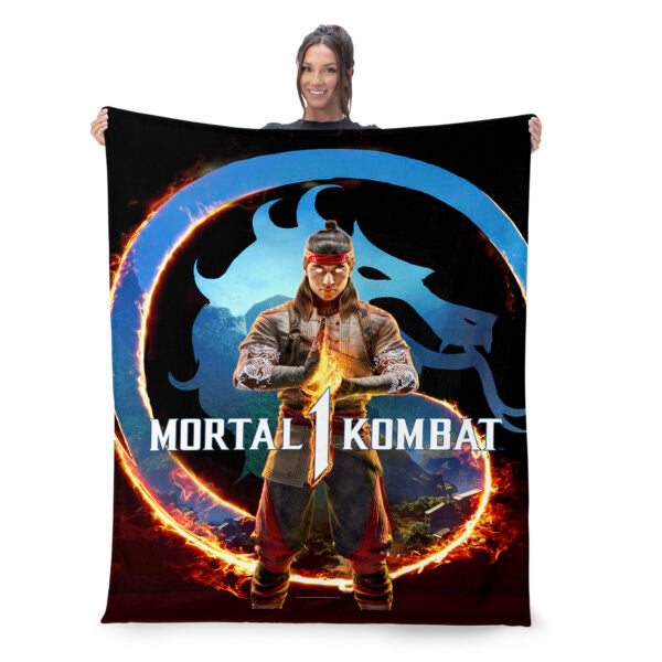 Mortal Kombat Liu Kang Zen Logo Silk Touch Sherpa Throw Blanket 50¡Á60 Inches