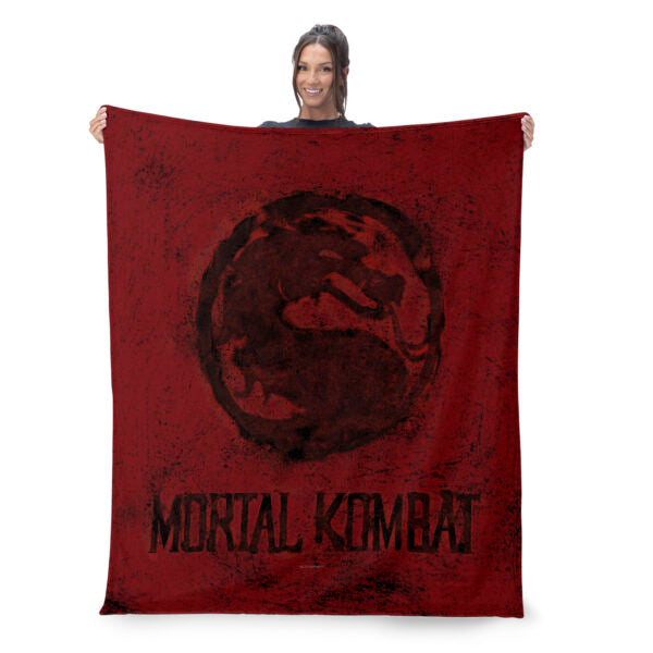 Mortal Kombat Logo_ Red Silk Touch Throw Blanket 40¡Á50 Inches