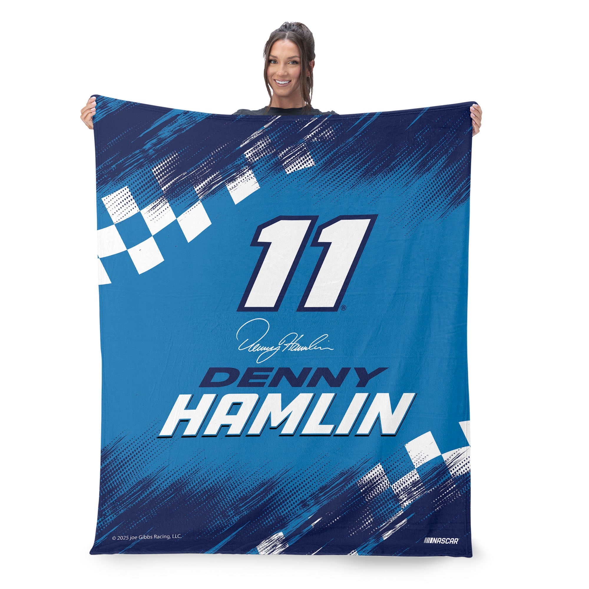NASCAR Denny Hamlin Simple Speed Silk Touch Throw Blanket 50x60 inches