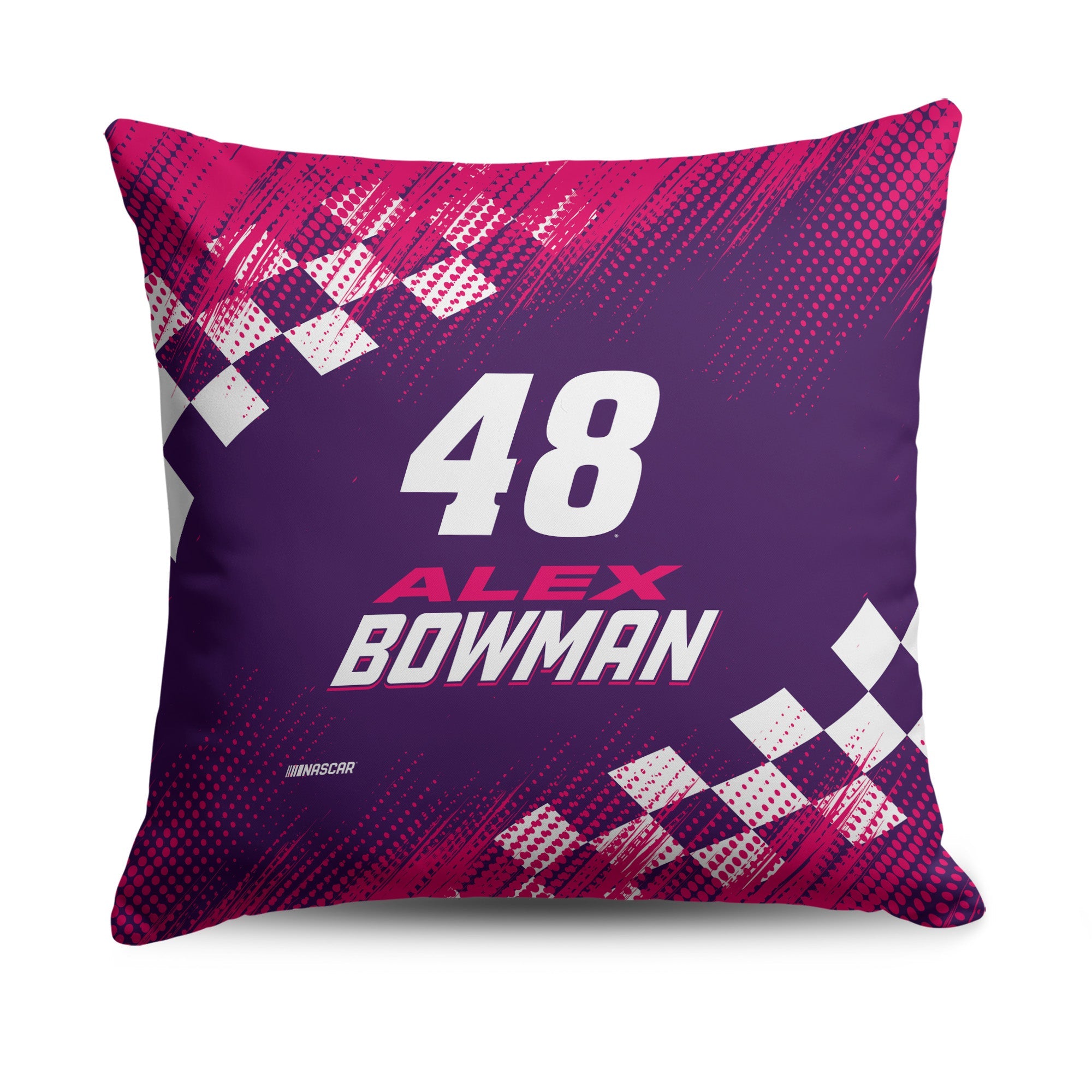 NASCAR Alex Bowman Simple Speed Throw Pillow 18x18 inches