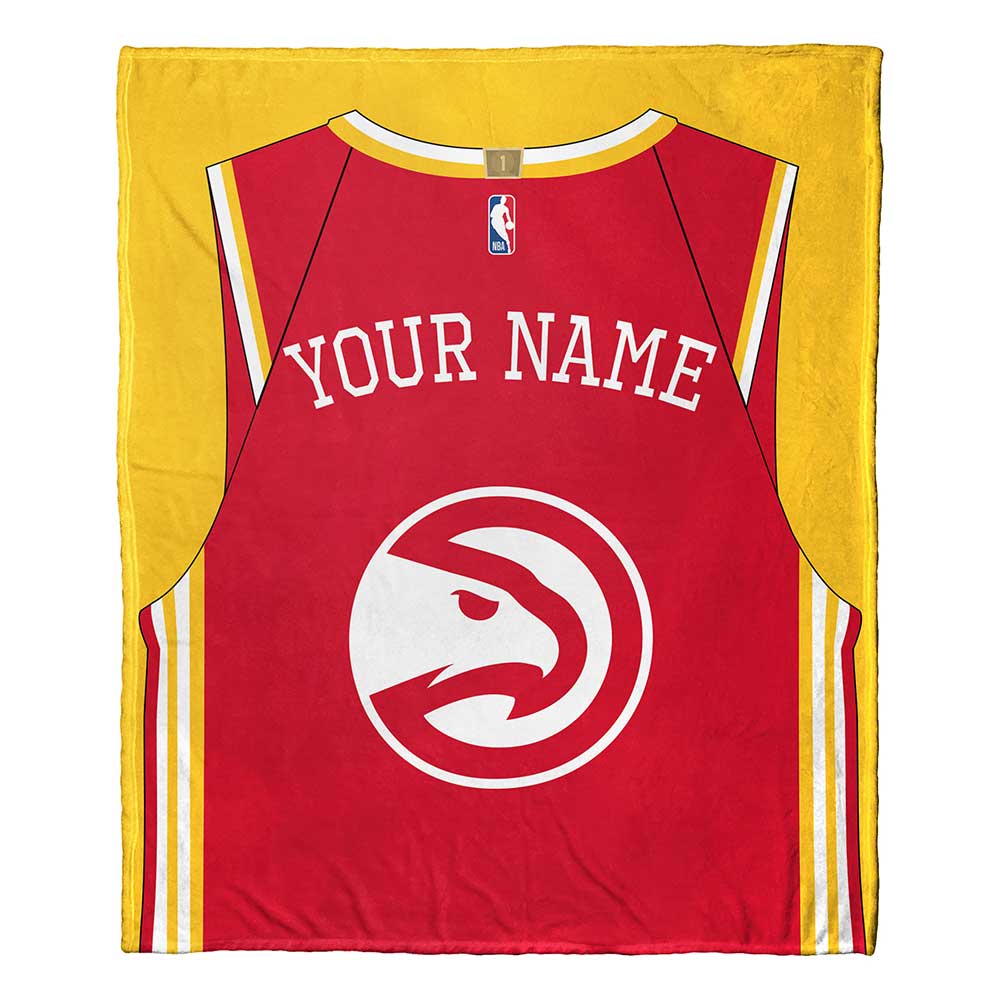 NBA Atlanta Hawks Jersey Personalized Silk Touch Throw Blanket 50x60 Inches