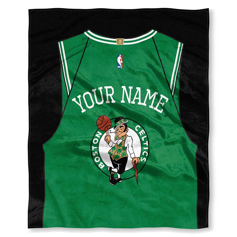 NBA Boston Celtics Jersey Personalized Silk Touch Throw Blanket 50x60 Inches