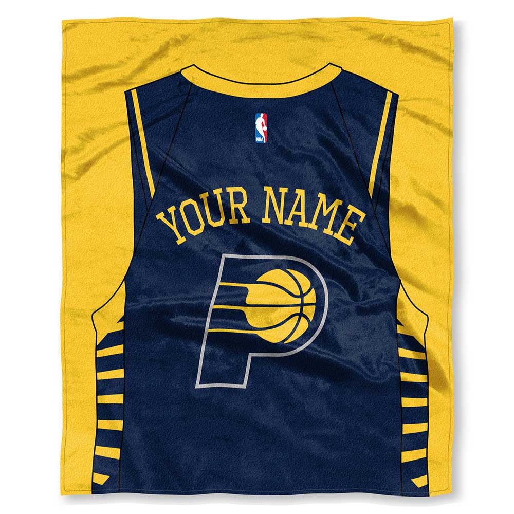 NBA Indiana Pacers Jersey Personalized Silk Touch Throw Blanket 50x60 Inches