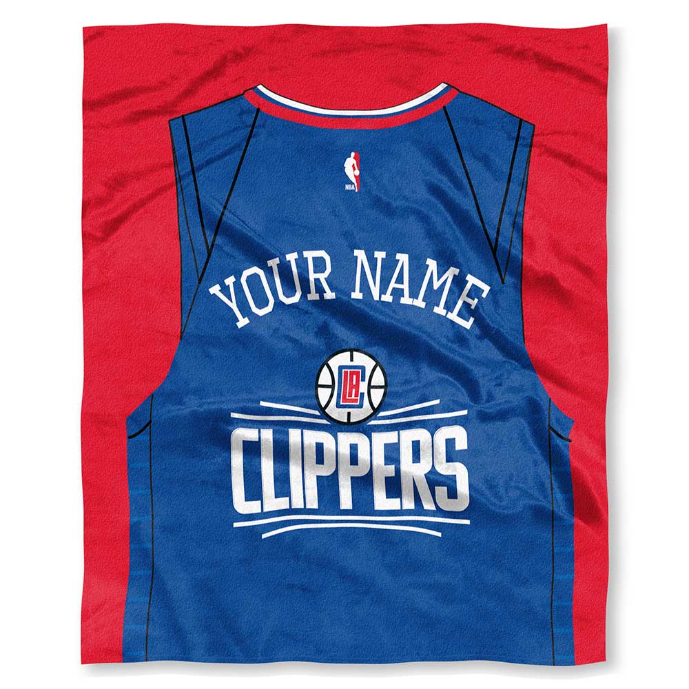 NBA Los Angeles Clippers Jersey Personalized Silk Touch Throw Blanket 50x60 Inches