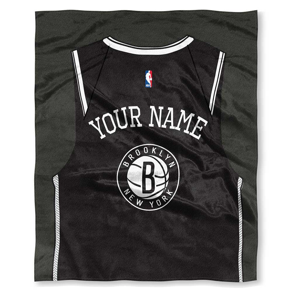 NBA Brooklyn Nets Jersey Personalized Silk Touch Throw Blanket 50x60 Inches