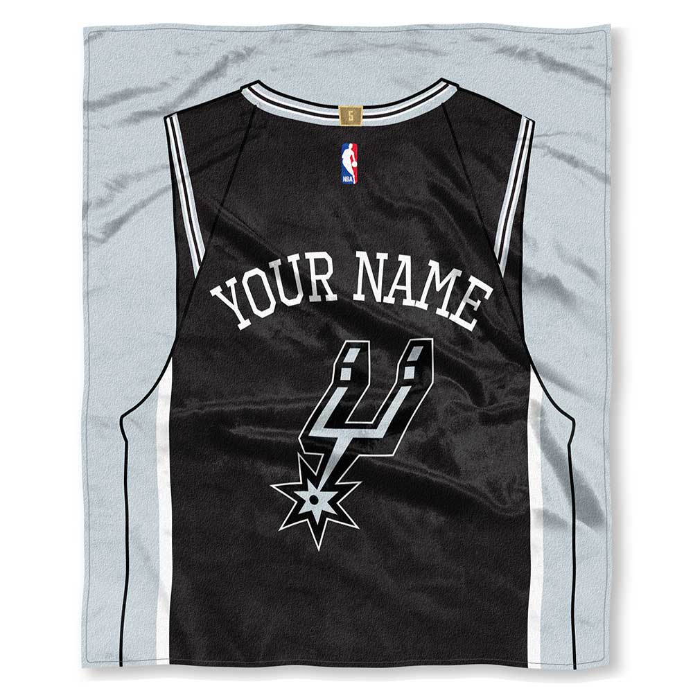 NBA San Antonio Spurs Jersey Personalized Silk Touch Throw Blanket 50x60 Inches