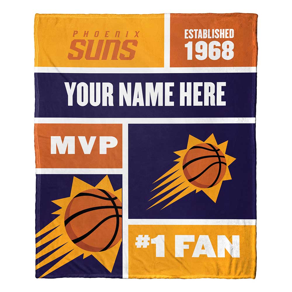 NBA Phoenix Suns Colorblock Personalized Silk Touch Throw Blanket 50x60 Inches