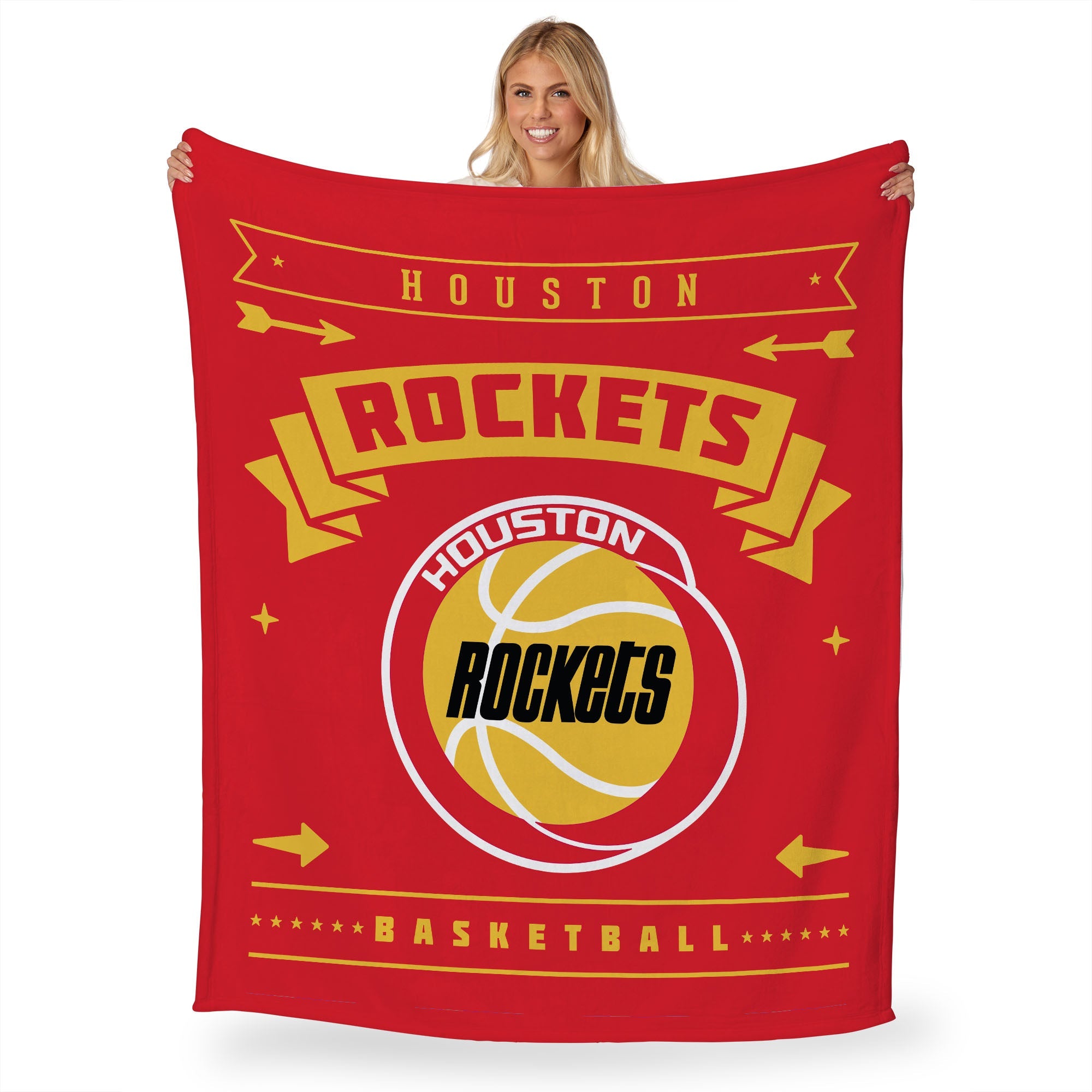 NBA Houston Rockets Hardwood Classic Silk Touch Throw Blanket 50x60 Inches
