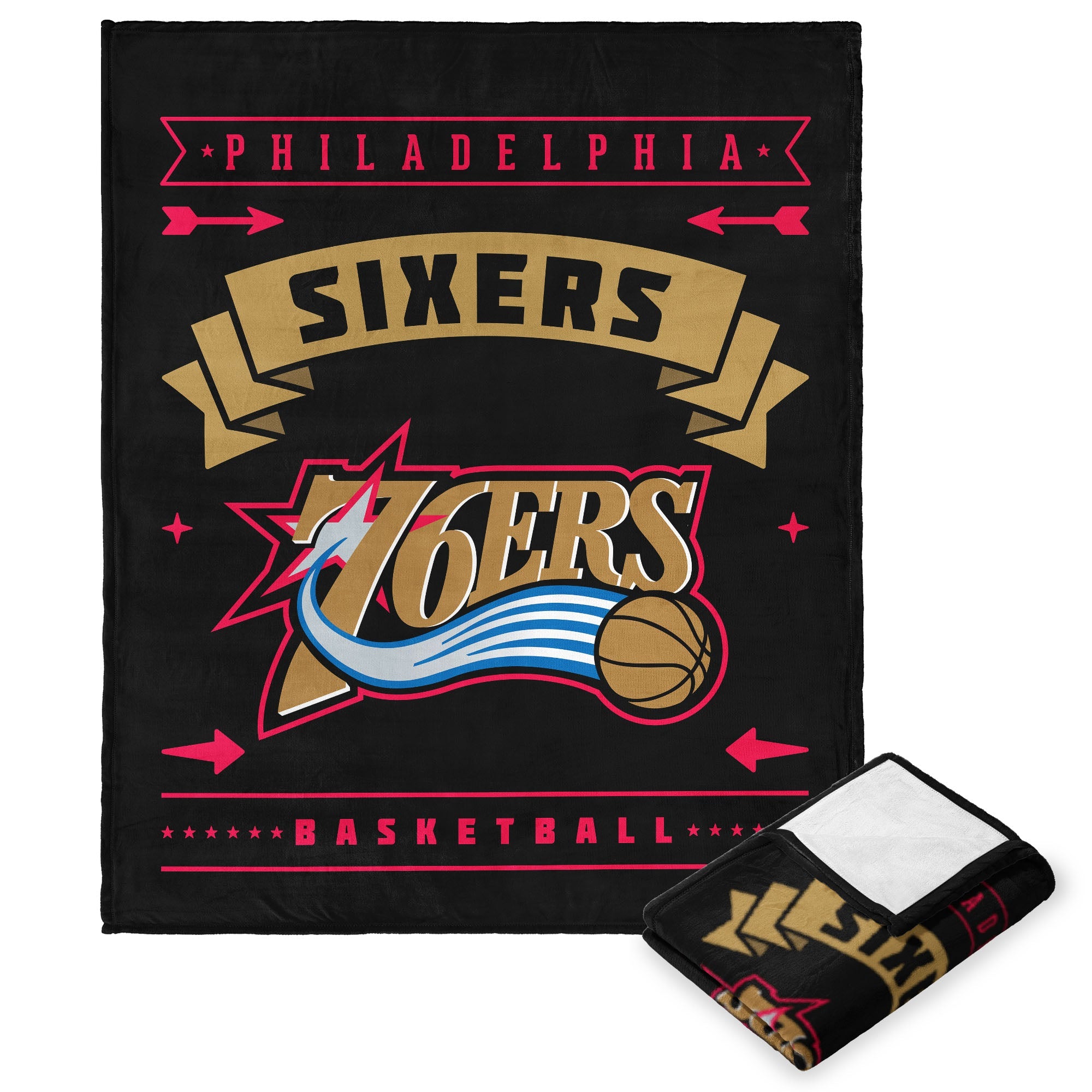 NBA Philadelphia Hardwood Classic 76ers Silk Touch Throw Blanket 50x60 Inches