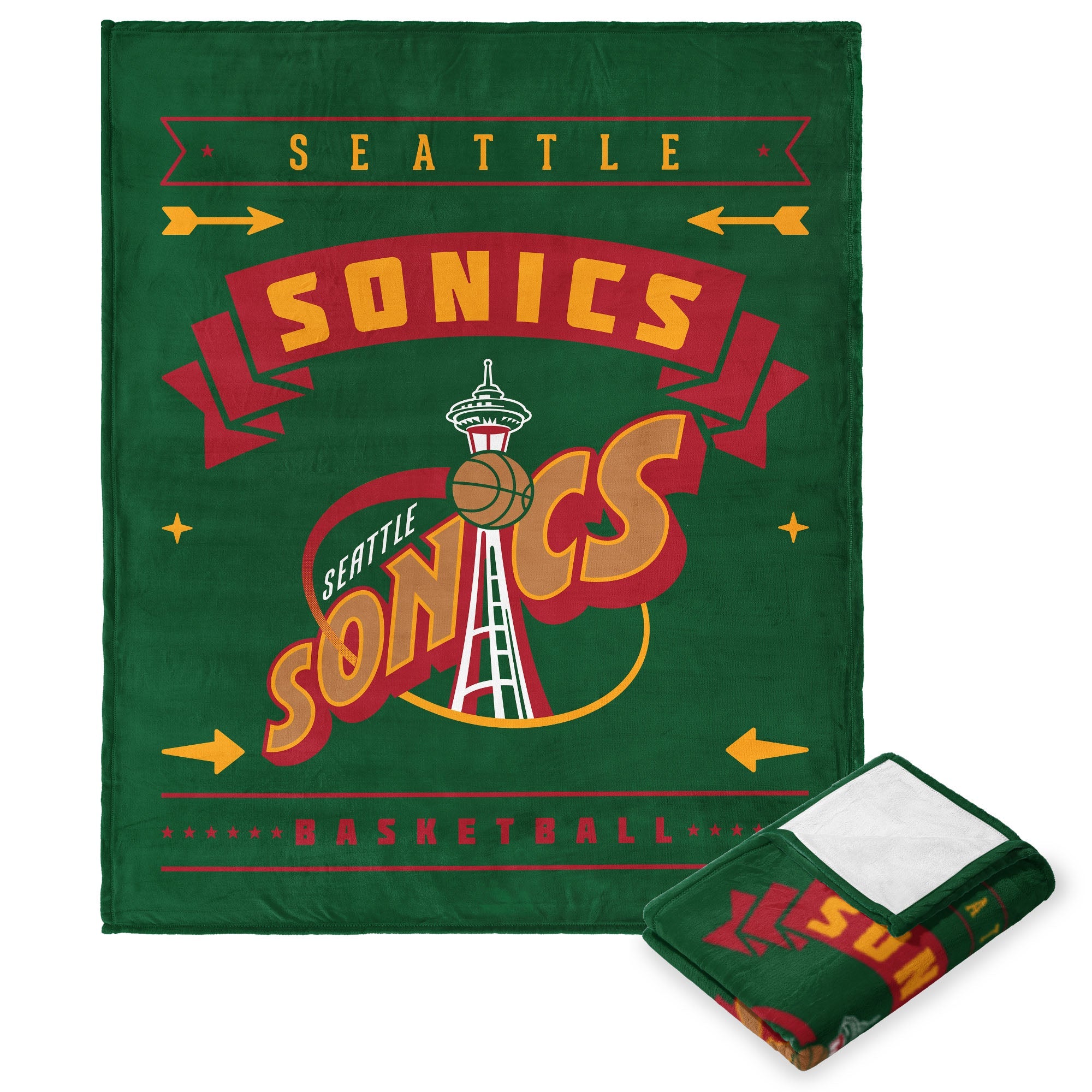 NBA Seattle Supersonics Hardwood Classic Silk Touch Throw Blanket 50x60 Inches