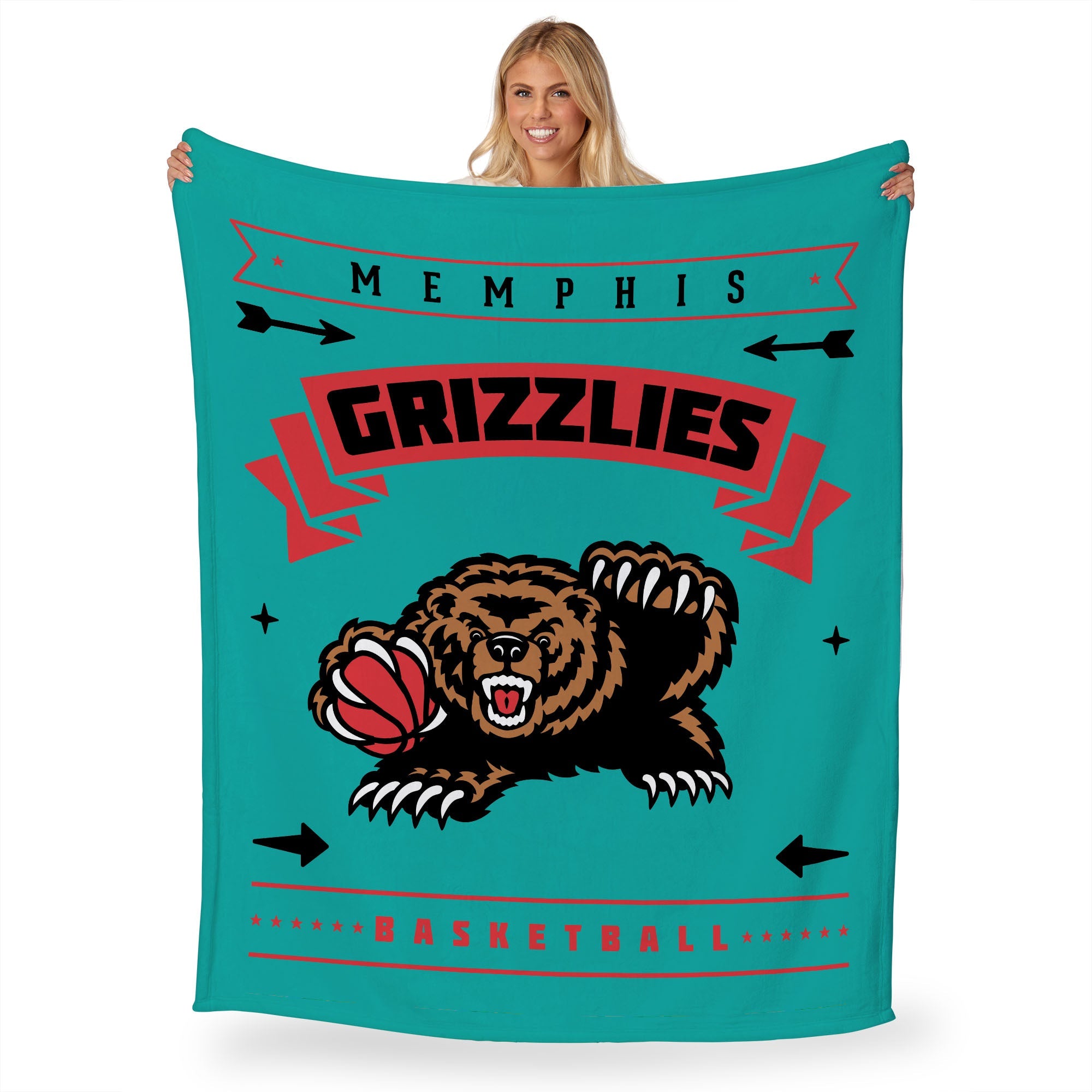 NBA Memphis Grizzlies Hardwood Classic Silk Touch Throw Blanket 50x60 Inches