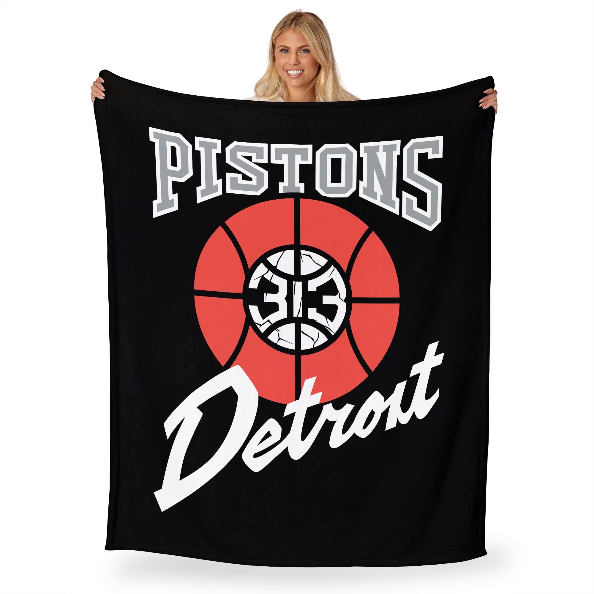 NBA Detroit Pistons City Edition 23-24 Silk Touch Throw Blanket 50x60 Inches