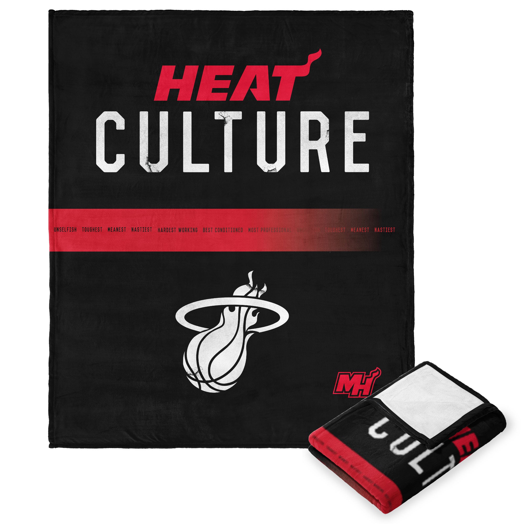 NBA Miami Heat City Edition 23-24 Silk Touch Throw Blanket 50x60 Inches