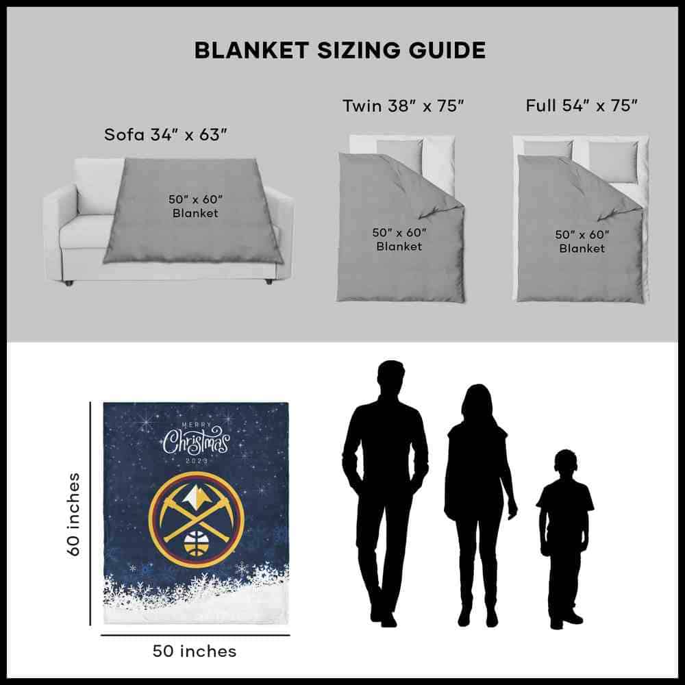 NBA Denver Nuggets Christmas 2023 Silk Touch Throw Blanket 50x60 Inches