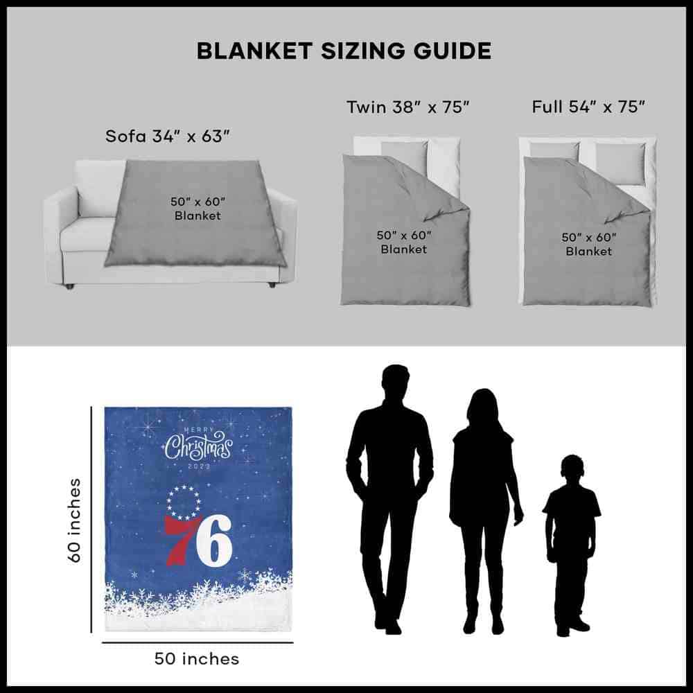 NBA Philadelphia 76ers Christmas 2023 Silk Touch Throw Blanket 50x60 Inches