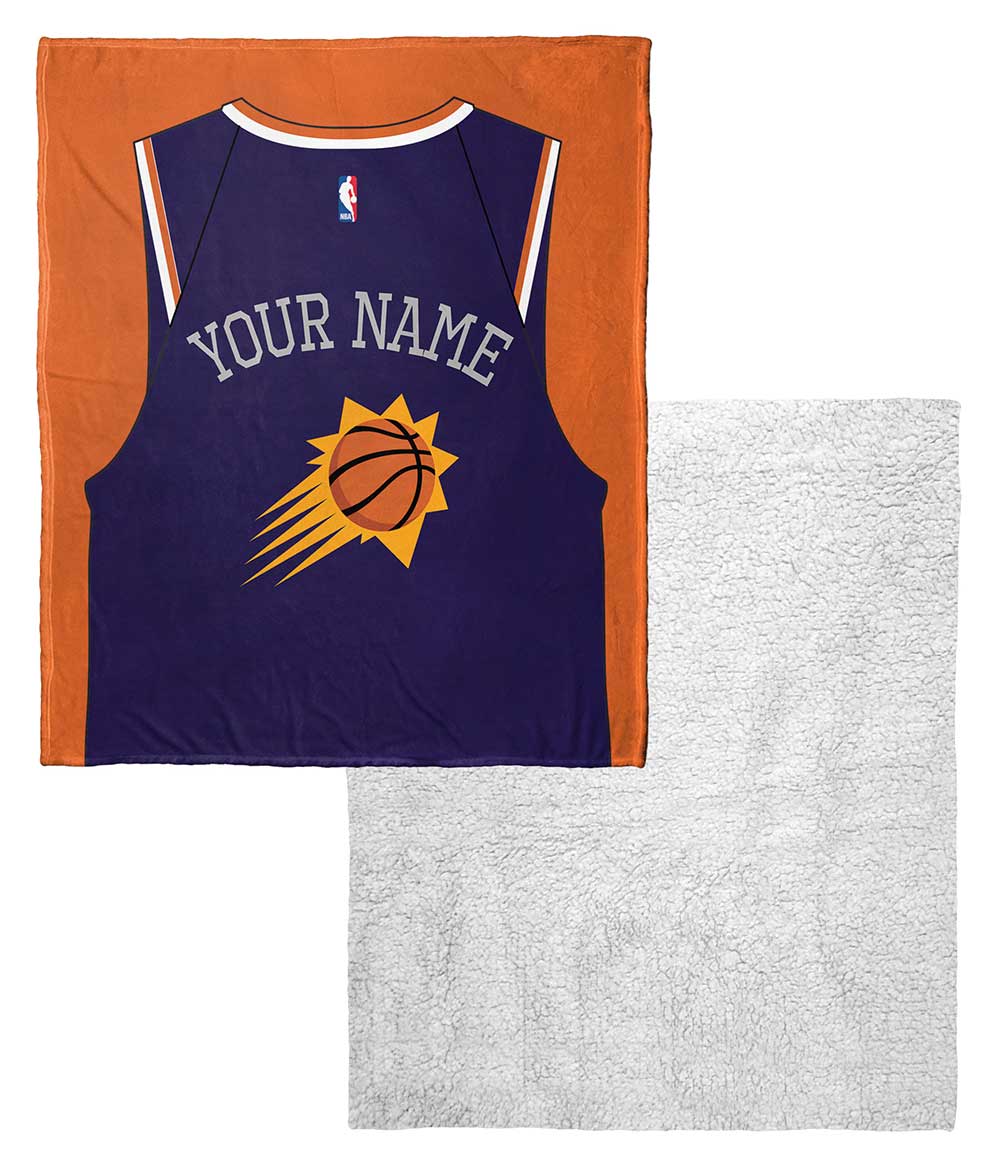 NBA Phoenix Suns Jersey Personalized Silk Touch Sherpa Throw Blanket 50x60 Inches
