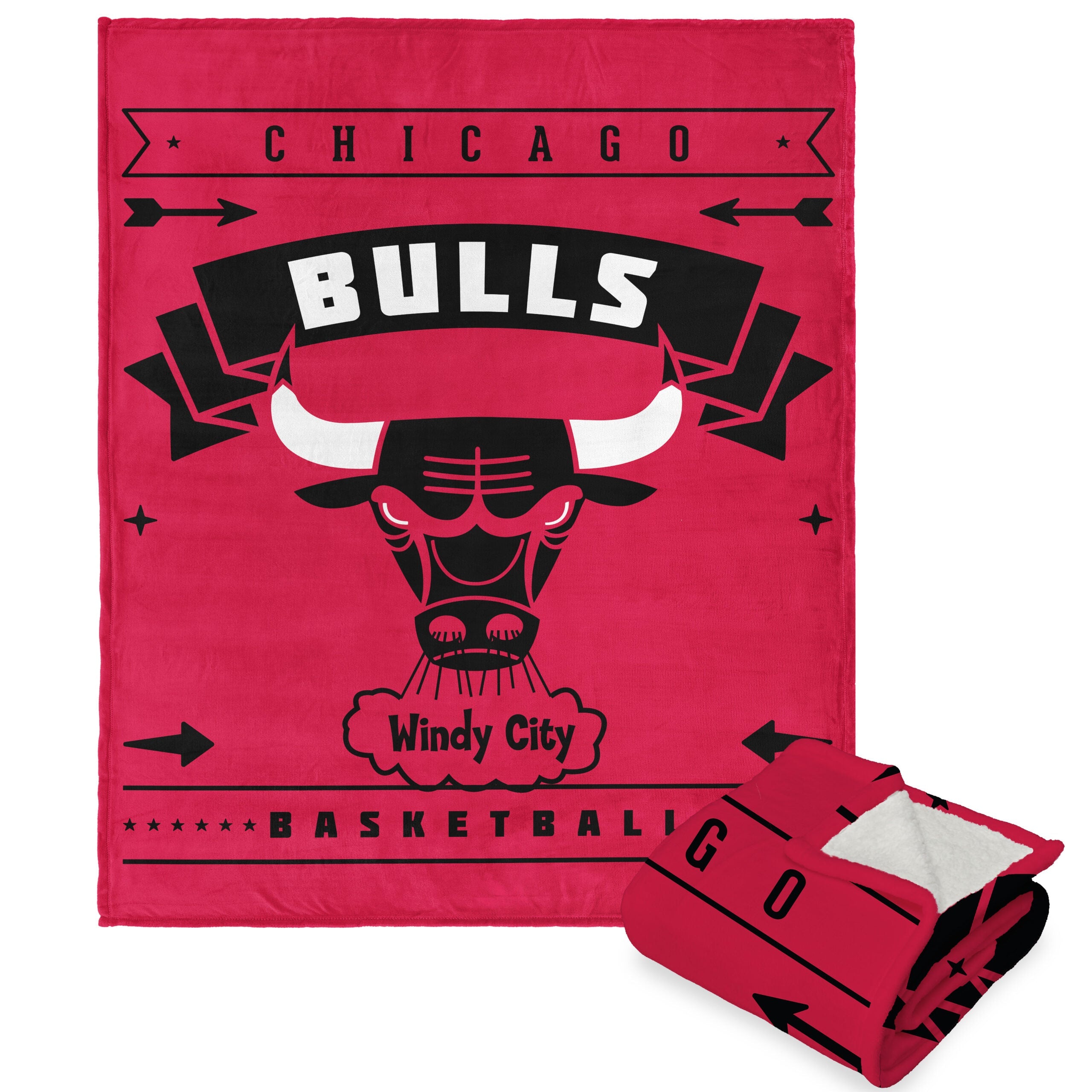 NBA Chicago Bulls Hardwood Classics Silk Touch Sherpa Throw Blanket 50x60 Inches