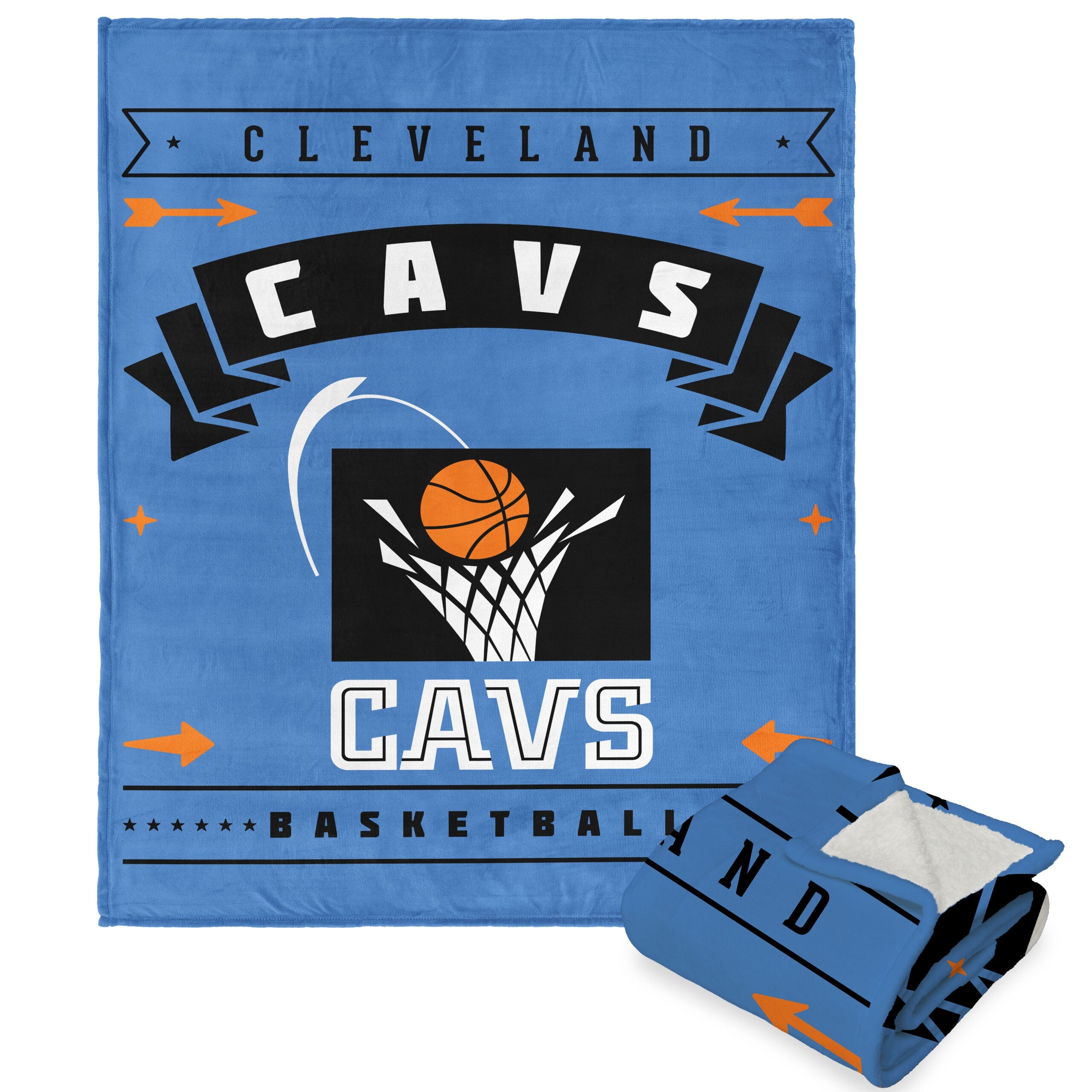 NBA Cleveland Cavaliers Hardwood Classics Silk Touch Sherpa Throw Blanket 50x60 Inches
