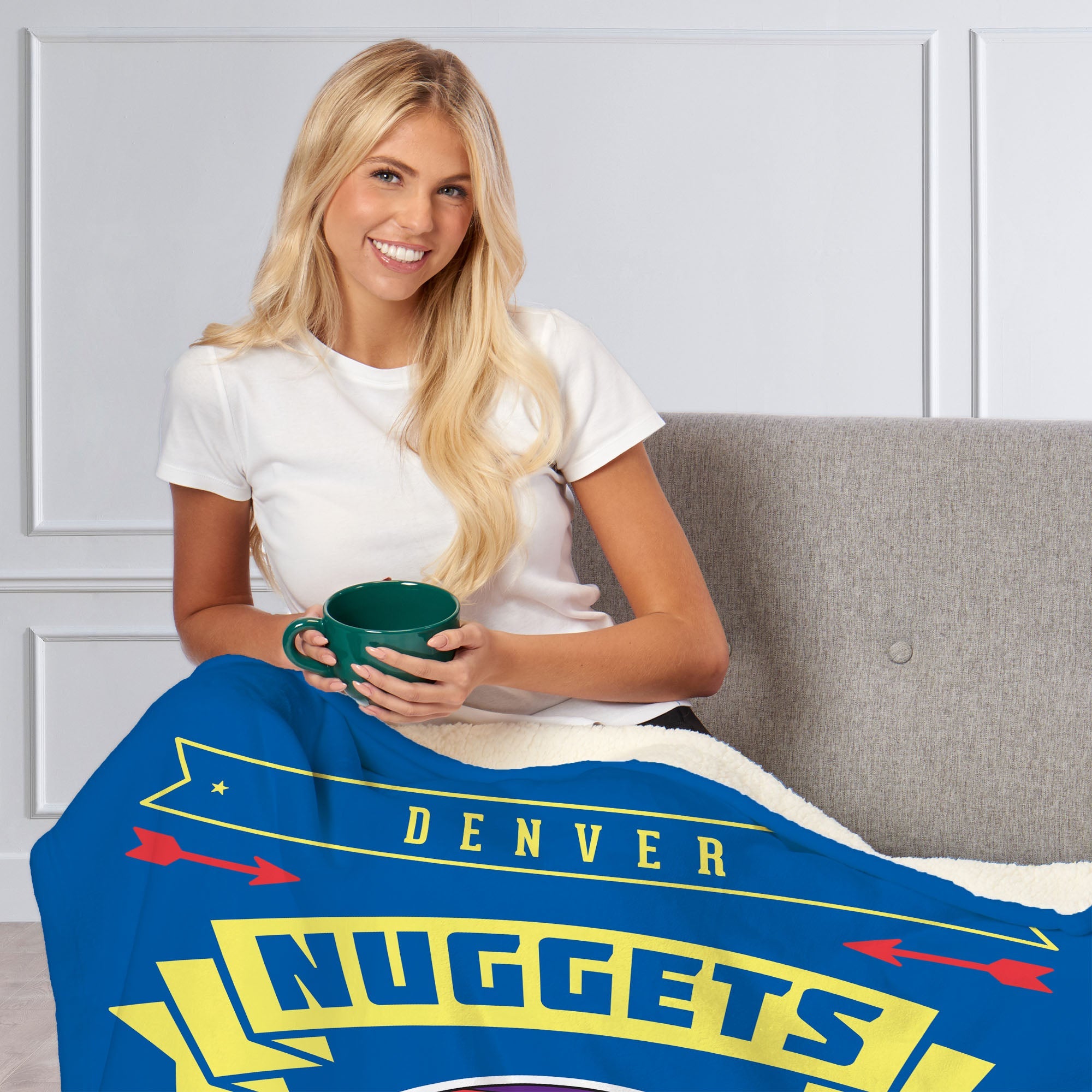 NBA Denver Nuggets Hardwood Classics Silk Touch Sherpa Throw Blanket 50x60 Inches