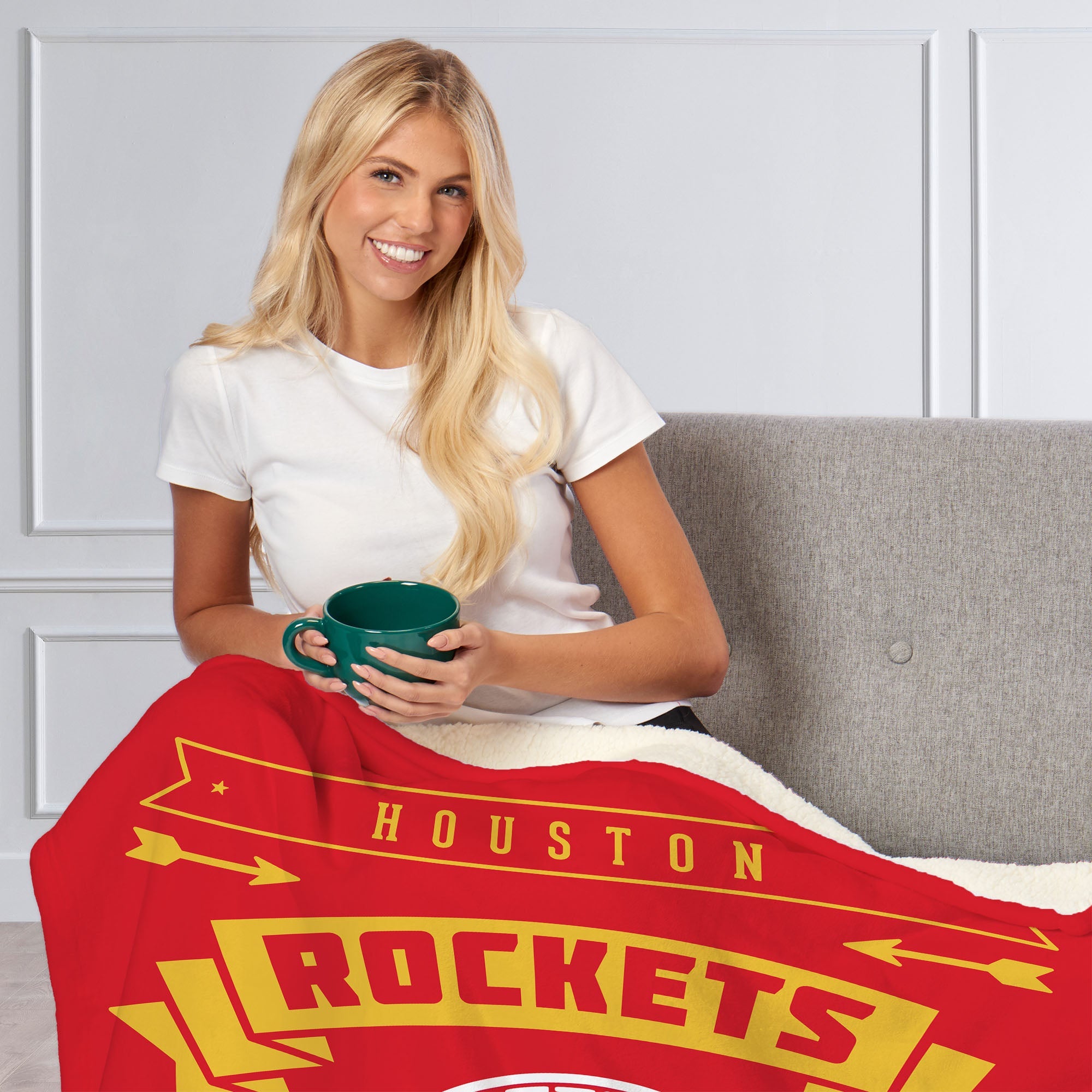 NBA Houston Rockets Hardwood Classics Silk Touch Sherpa Throw Blanket 50x60 Inches