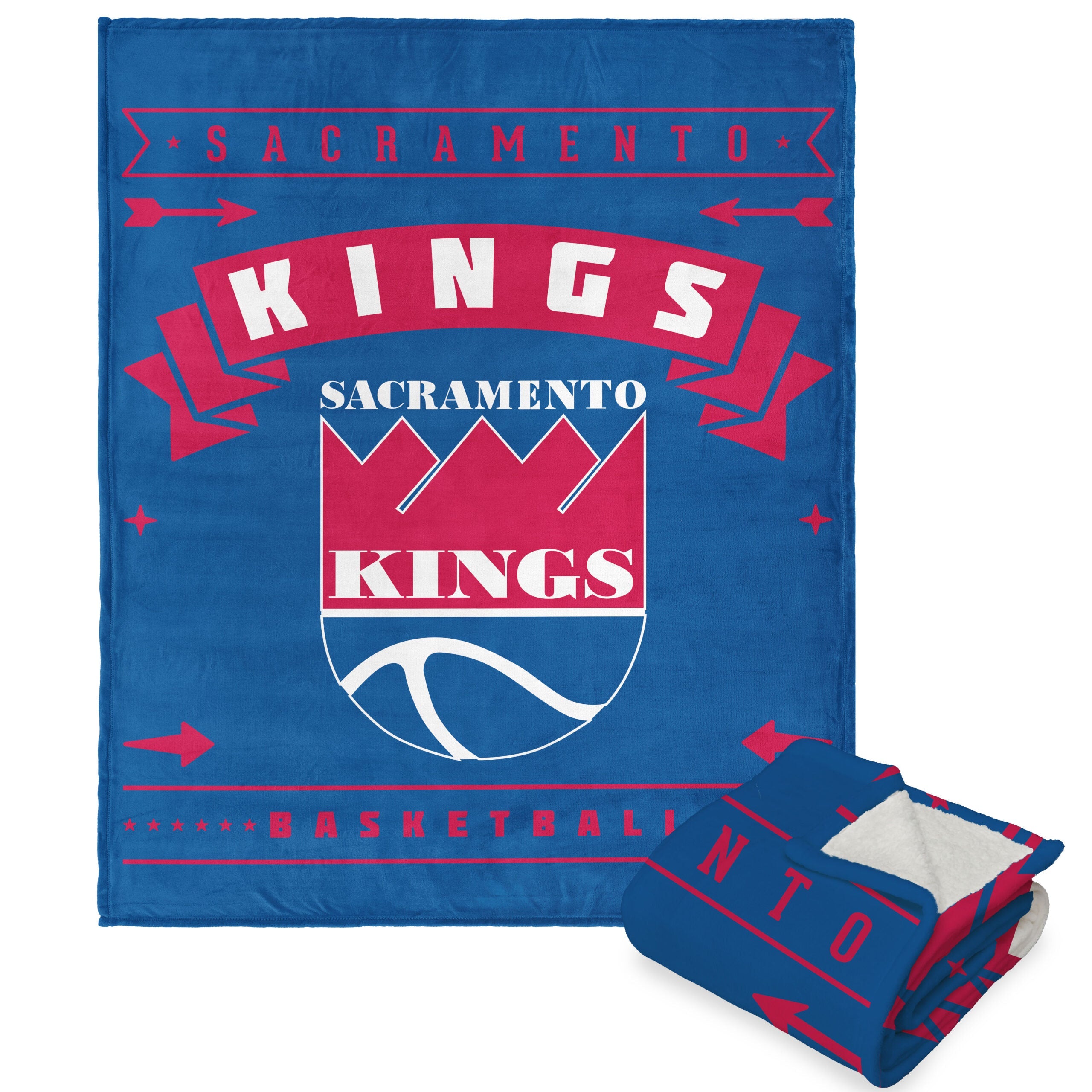 NBA Sacramento Kings Hardwood Classics Silk Touch Sherpa Throw Blanket 50x60 Inches