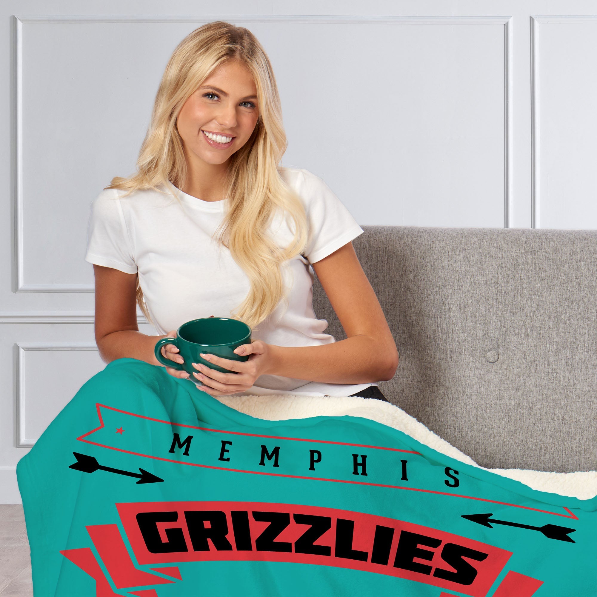 NBA Memphis Grizzlies Hardwood Classics Silk Touch Sherpa Throw Blanket 50x60 Inches