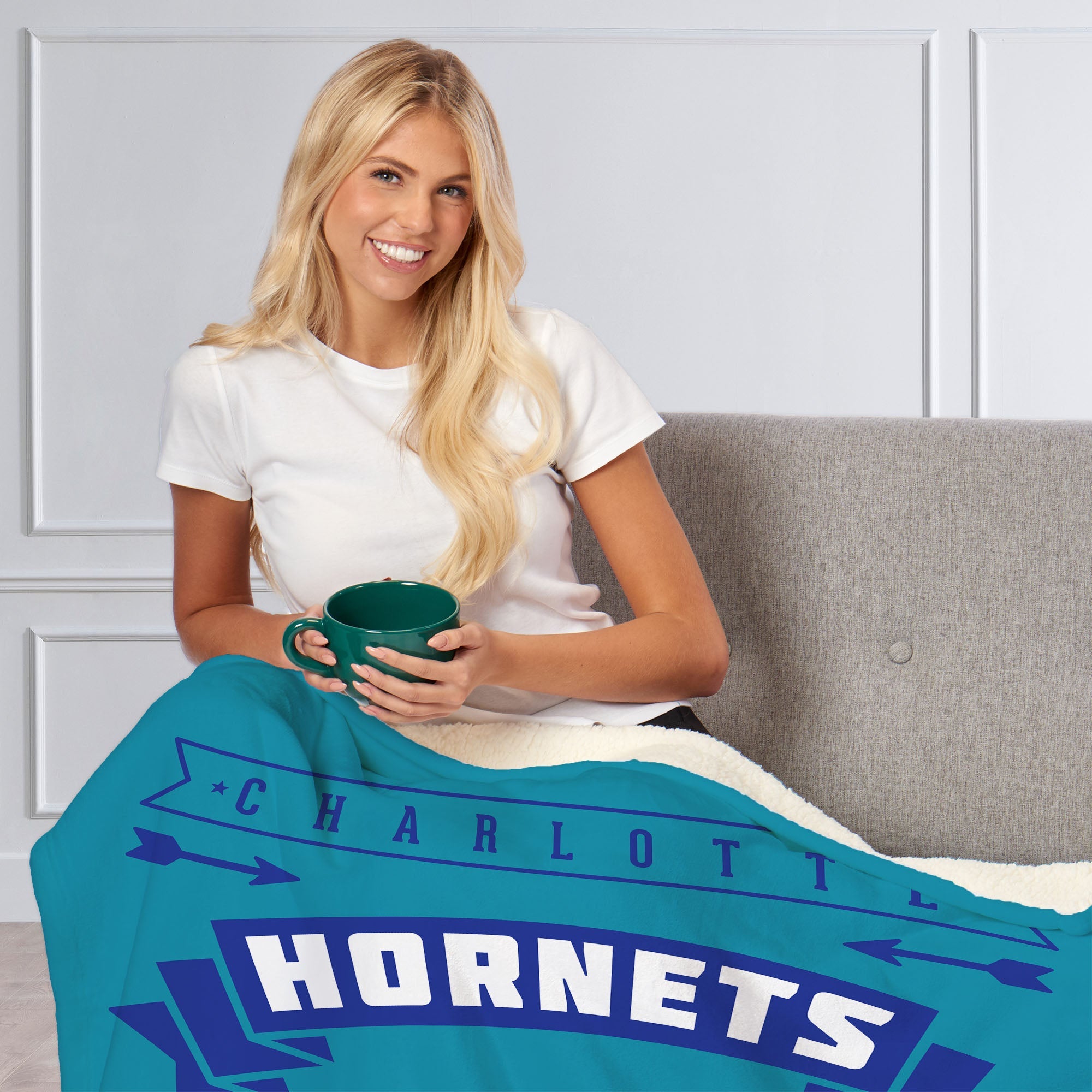 NBA Charlotte Hornets Hardwood Classics Silk Touch Sherpa Throw Blanket 50x60 Inches