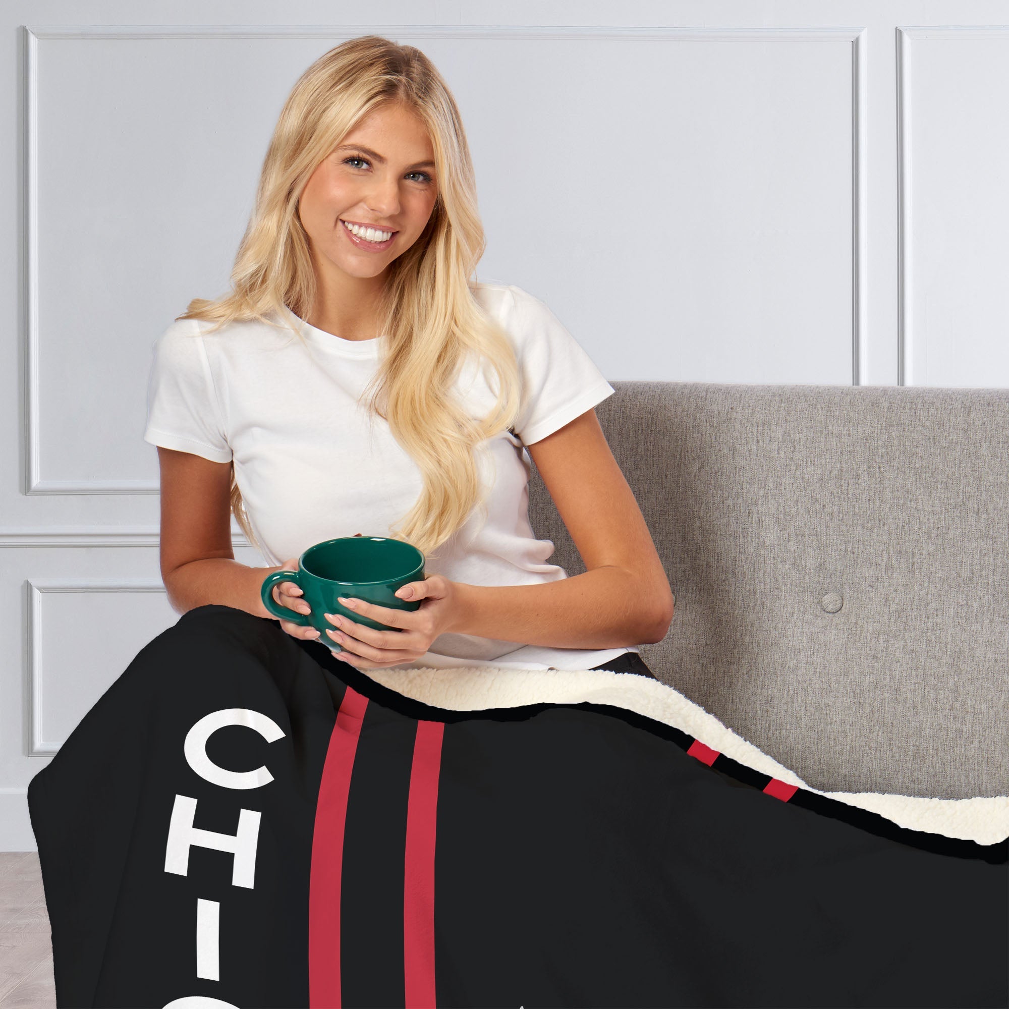 NBA Chicago Bulls City Edition 23-24 Silk Touch Sherpa Throw Blanket 50x60 Inches