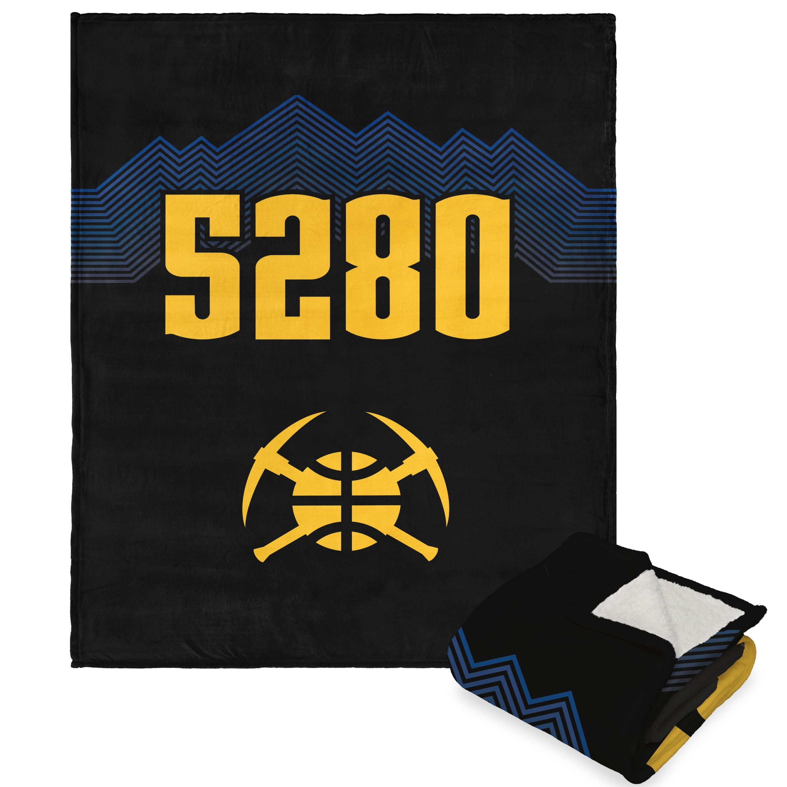 NBA Denver Nuggets City Edition 23-24 Silk Touch Sherpa Throw Blanket 50x60 Inches