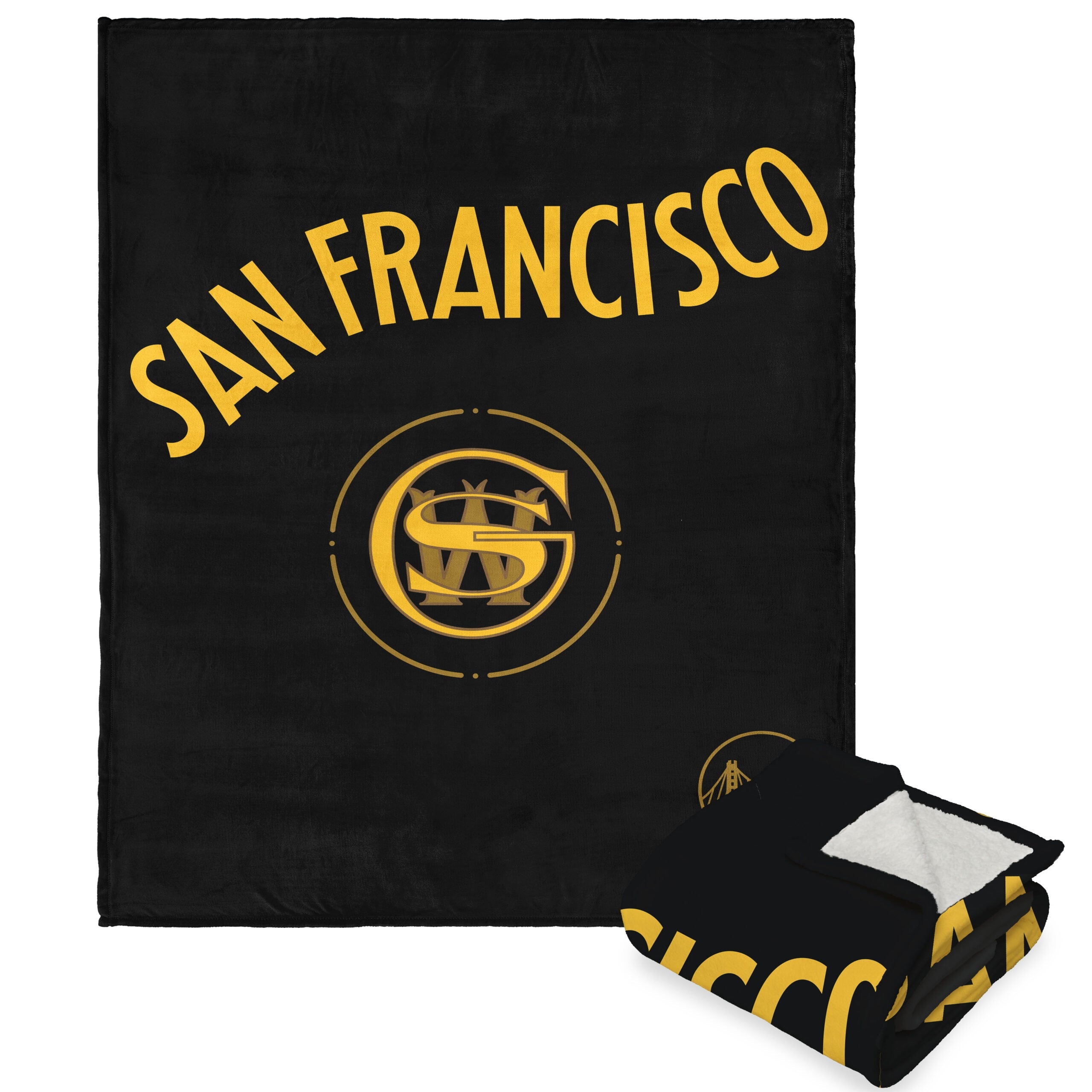 NBA Golden State Warriors City Edition 23-24 Silk Touch Sherpa Throw Blanket 50x60 Inches