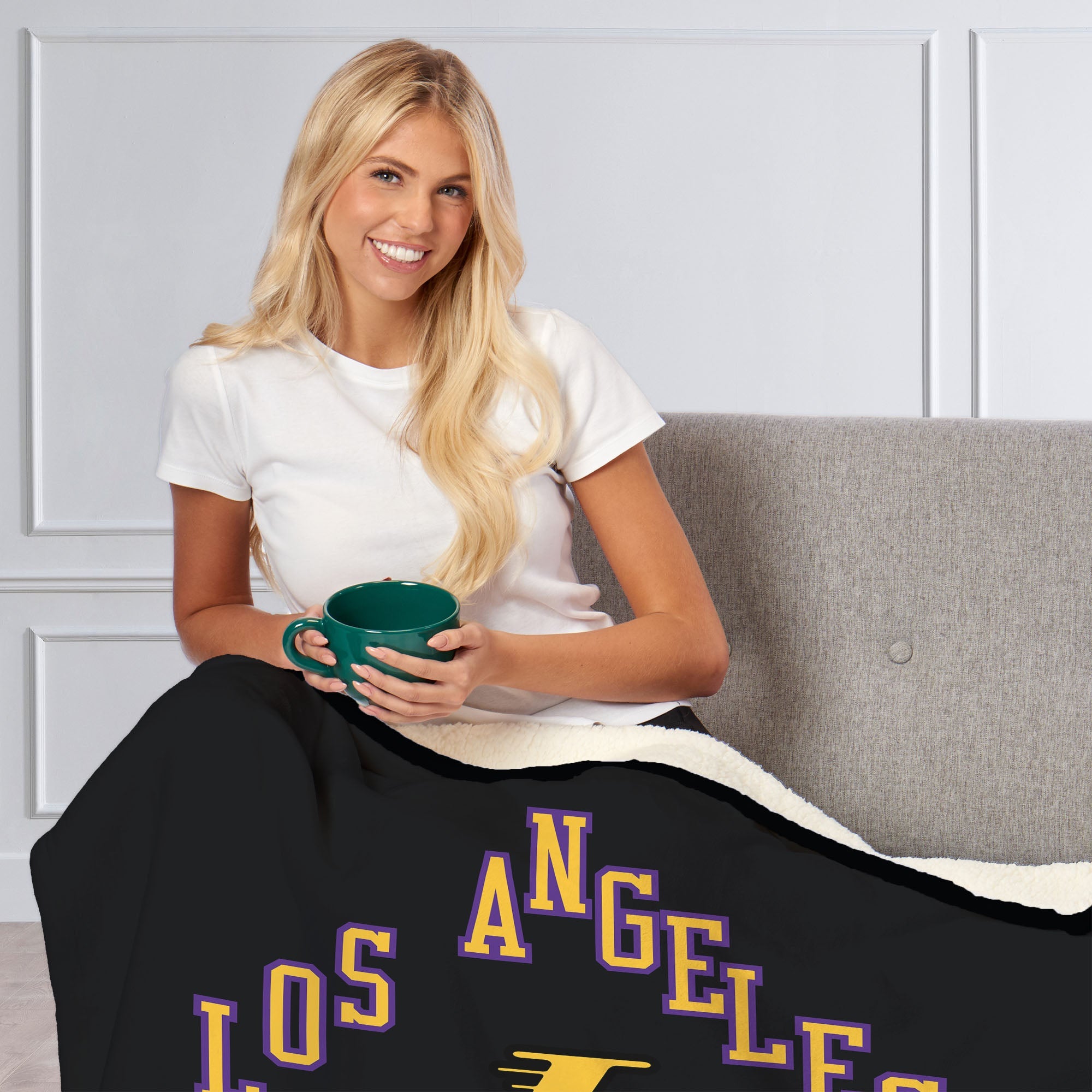 NBA Los Angeles Lakers City Edition 23-24 Silk Touch Sherpa Throw Blanket 50x60 Inches