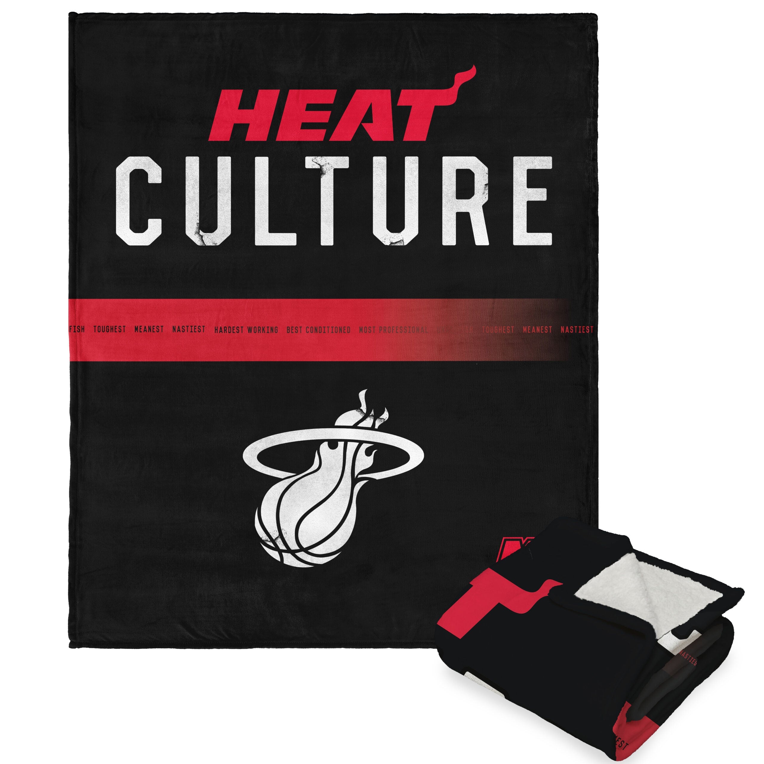 NBA Miami Heat City Edition 23-24 Silk Touch Sherpa Throw Blanket 50x60 Inches